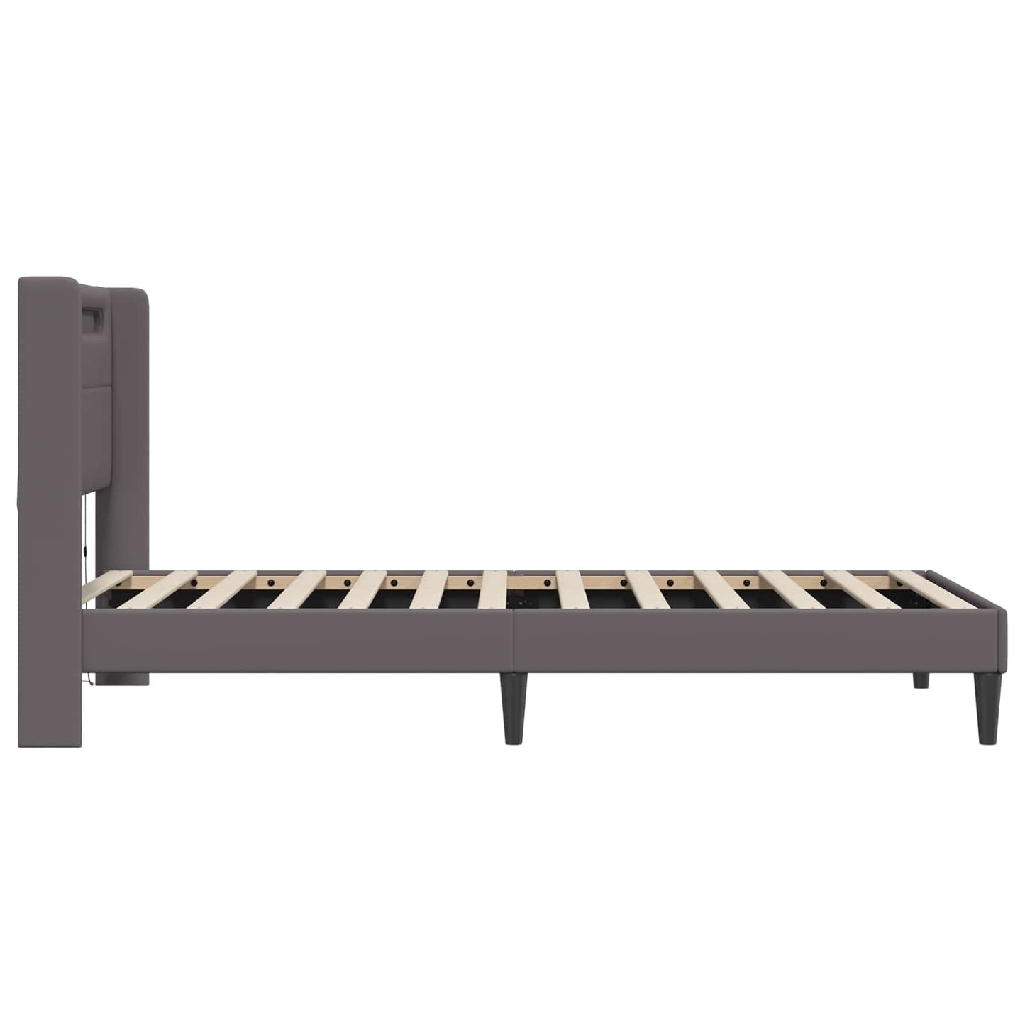 vidaXL Σκελετός Κρεβατιού με κεφαλάρι Γκρι 80 x 200 cm Τεχνητό Δέρμα