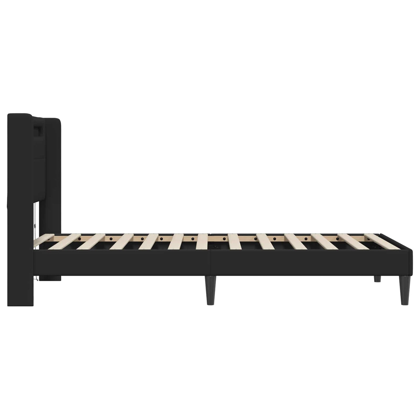 vidaXL Σκελετός Κρεβατιού με κεφαλάρι Μαύρο 100 x 200 cm Τεχνητό Δέρμα