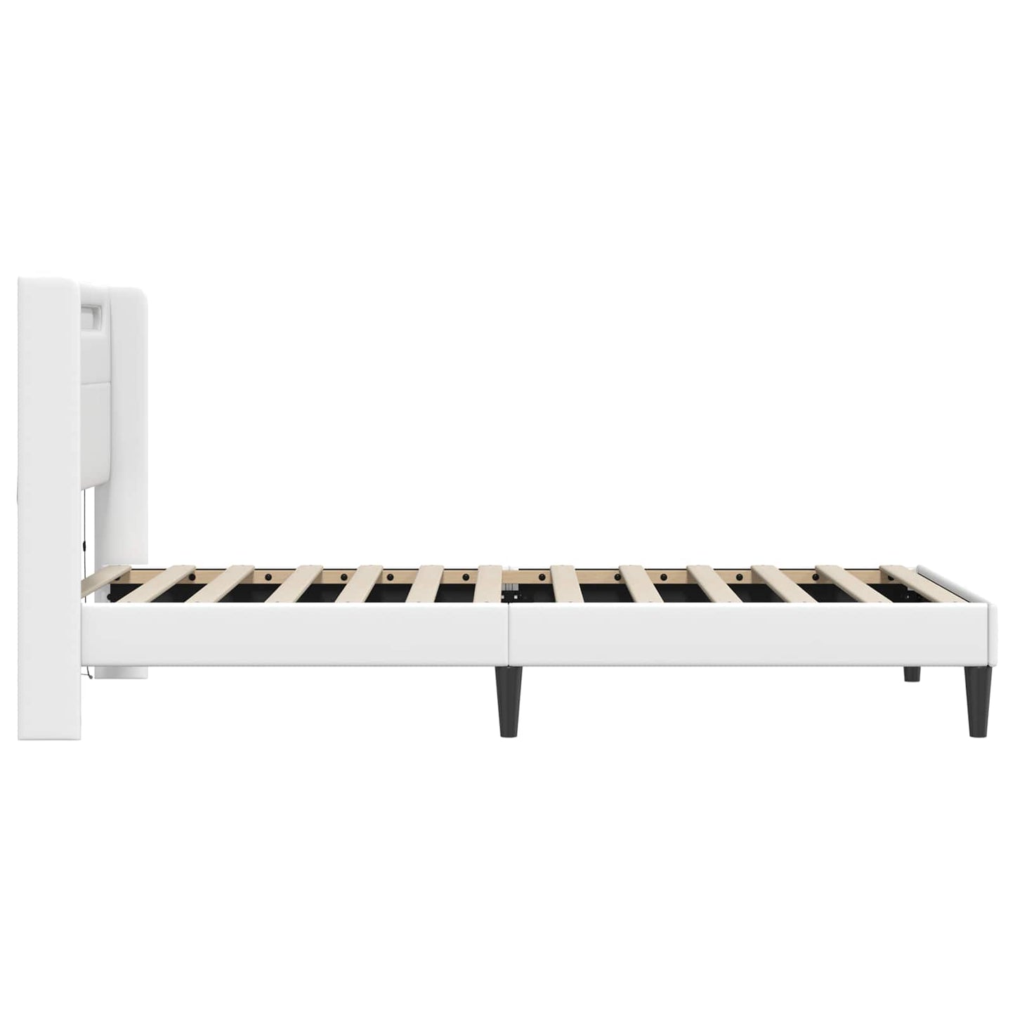 vidaXL Σκελετός Κρεβατιού με κεφαλάρι Λευκό 100 x 200 cm Τεχνητό Δέρμα