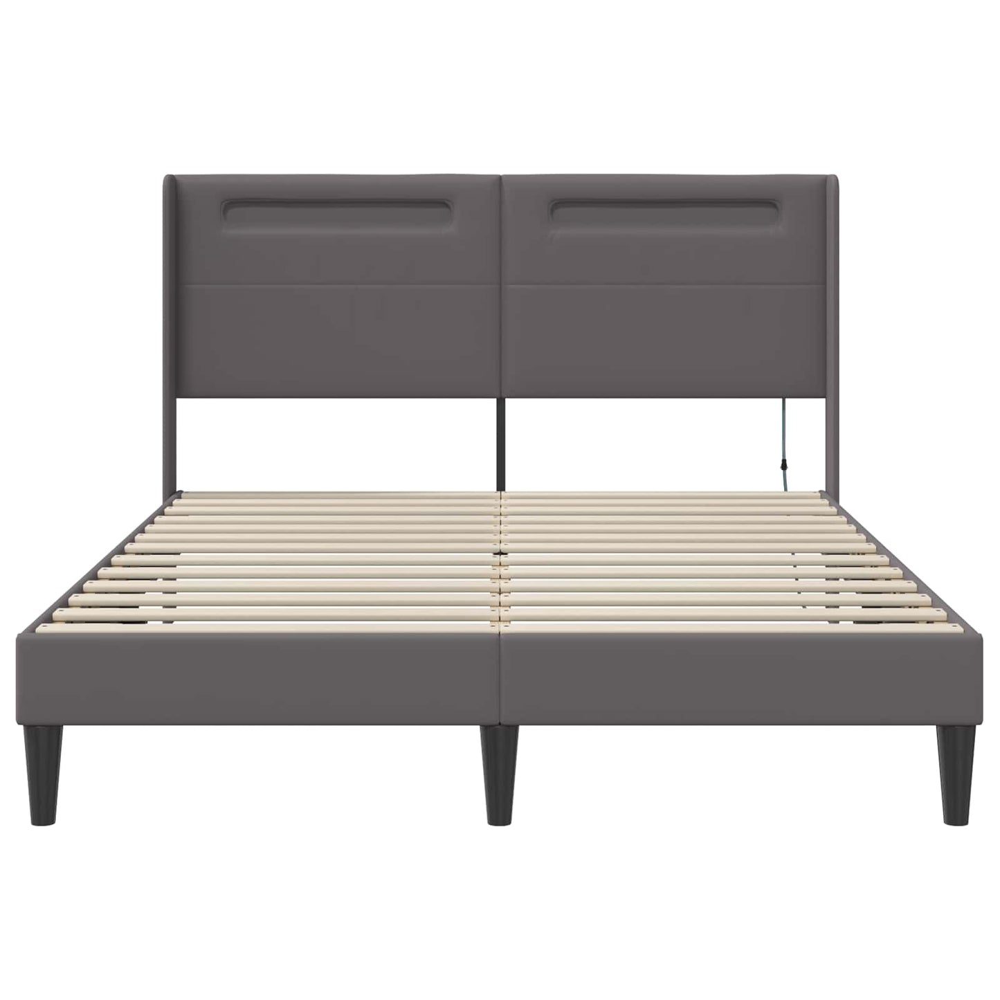 vidaXL Σκελετός Κρεβατιού με κεφαλάρι Γκρι 120 x 200 cm Τεχνητό Δέρμα