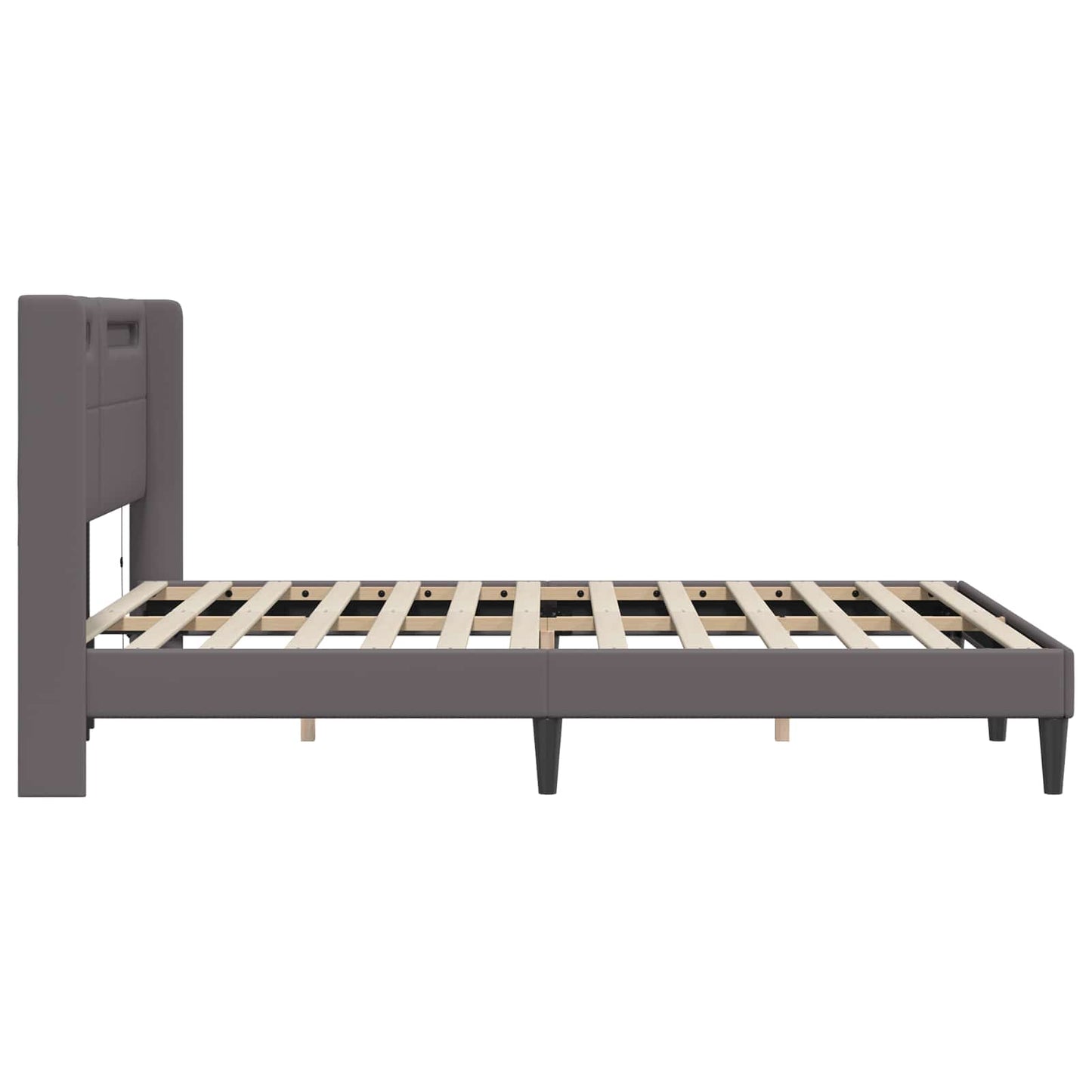 vidaXL Σκελετός Κρεβατιού με κεφαλάρι Γκρι 120 x 200 cm Τεχνητό Δέρμα