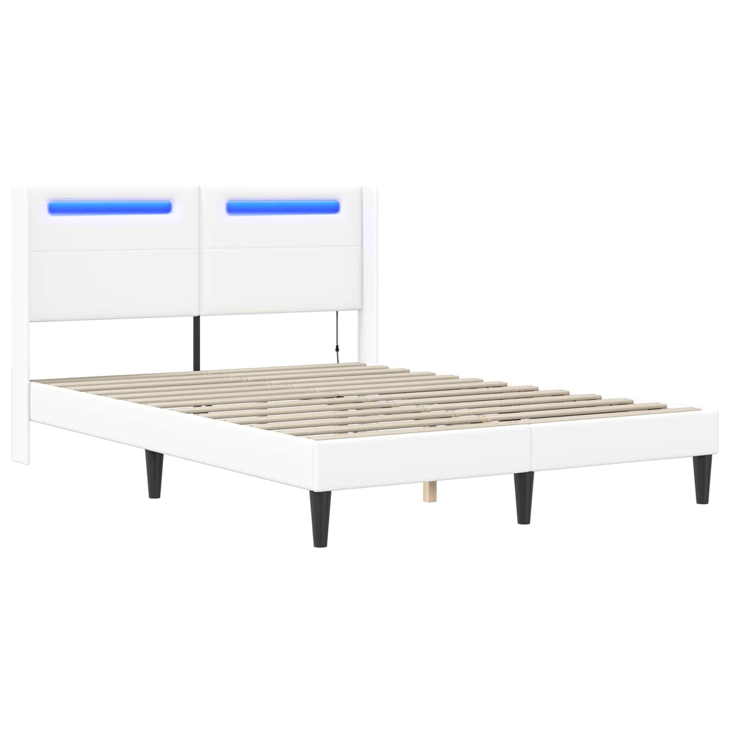 vidaXL Σκελετός Κρεβατιού με κεφαλάρι Λευκό 120 x 200 cm Τεχνητό Δέρμα
