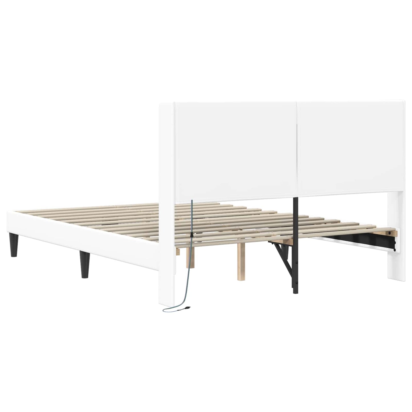 vidaXL Σκελετός Κρεβατιού με κεφαλάρι Λευκό 120 x 200 cm Τεχνητό Δέρμα