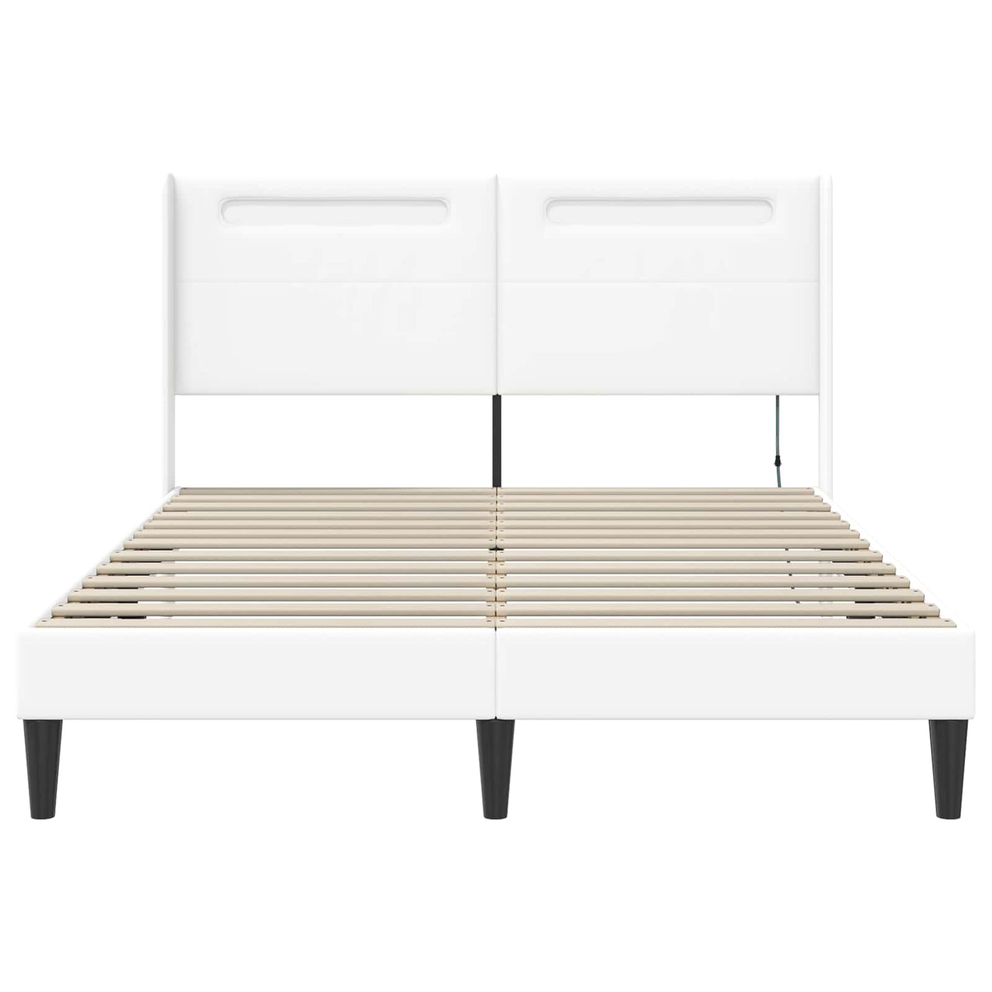 vidaXL Σκελετός Κρεβατιού με κεφαλάρι Λευκό 120 x 200 cm Τεχνητό Δέρμα