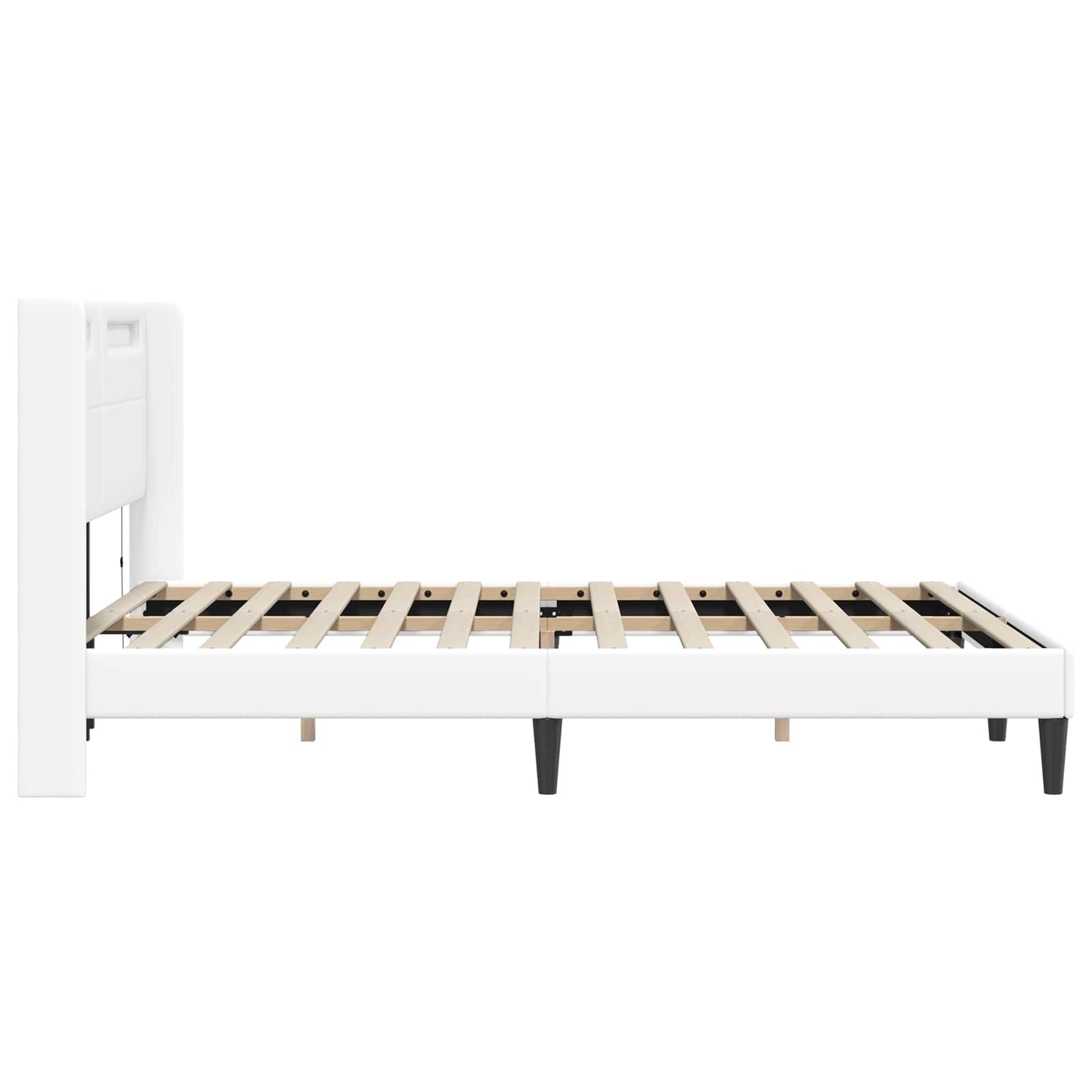 vidaXL Σκελετός Κρεβατιού με κεφαλάρι Λευκό 120 x 200 cm Τεχνητό Δέρμα