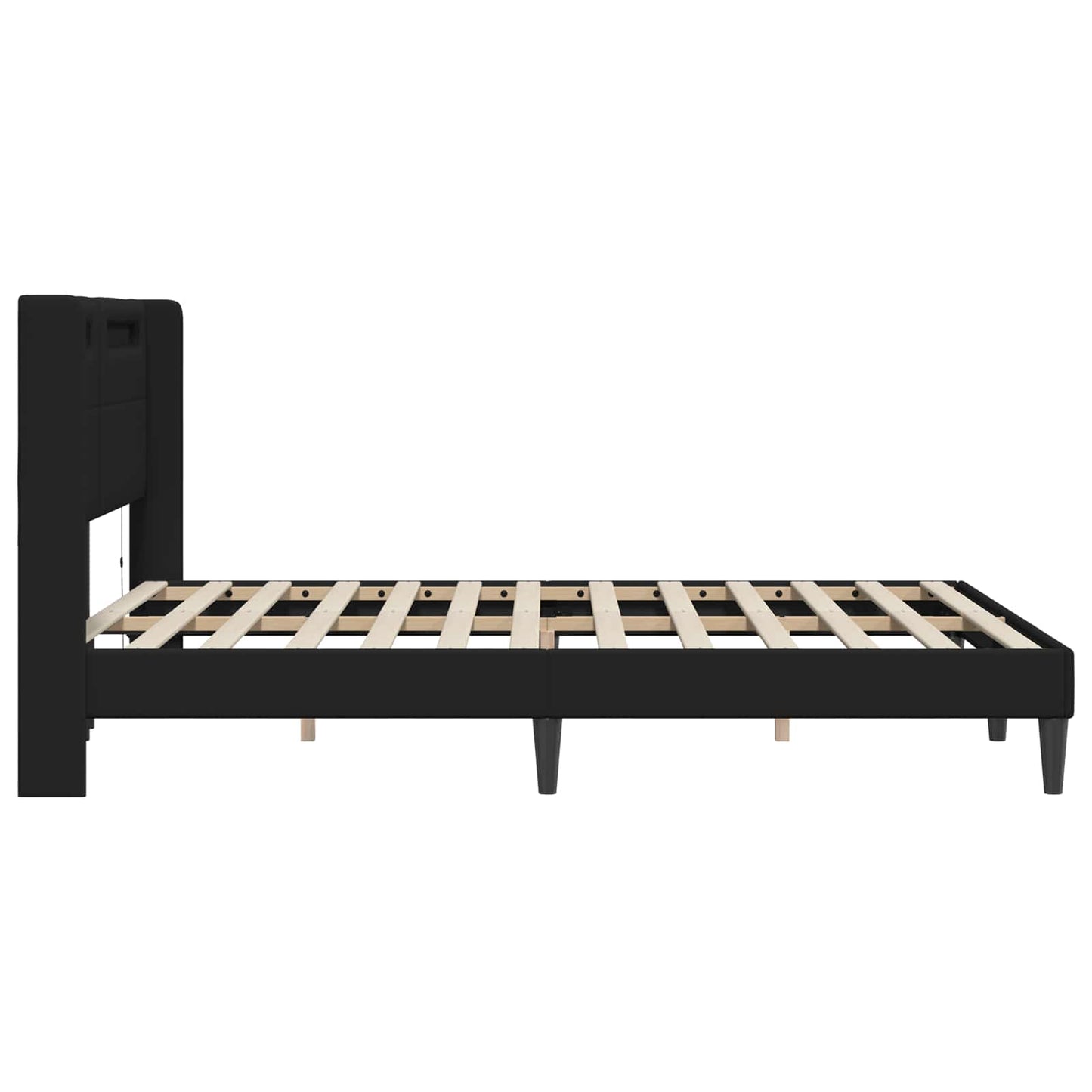 vidaXL Σκελετός Κρεβατιού με κεφαλάρι Μαύρο 160 x 200 cm Τεχνητό Δέρμα