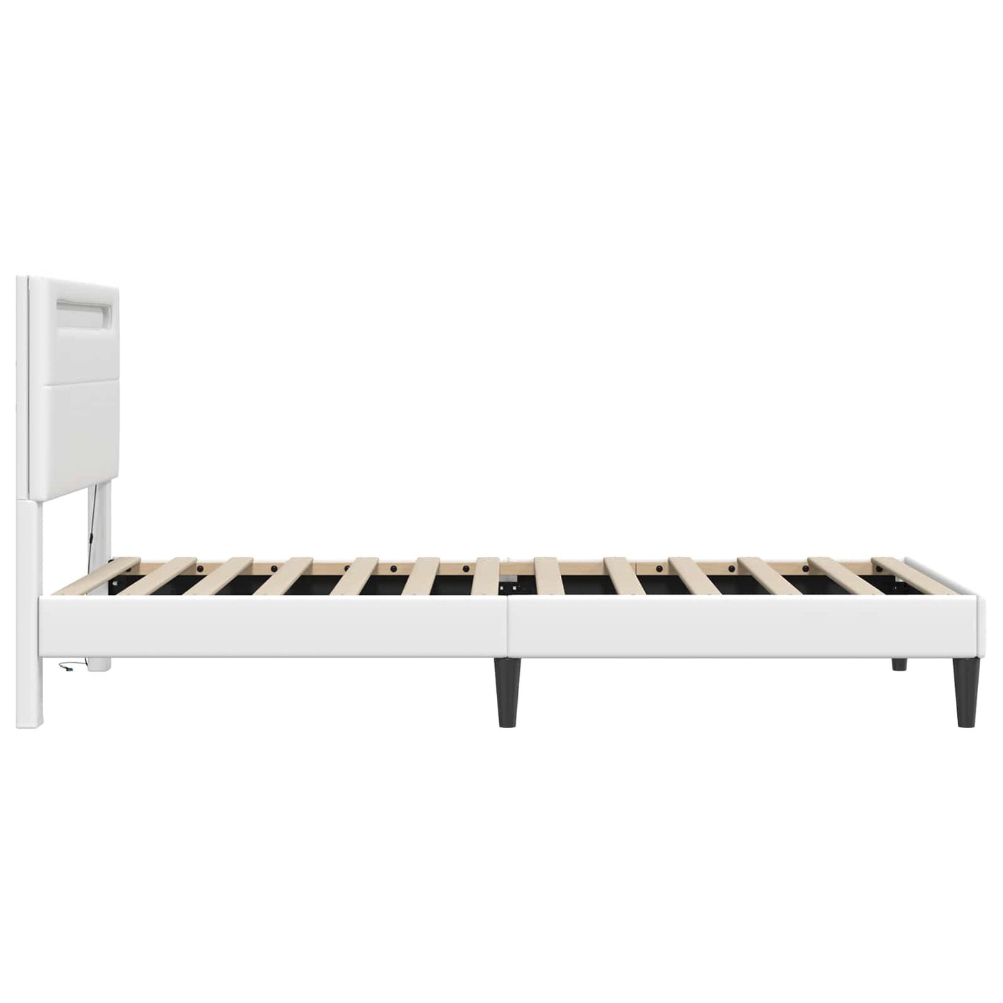 vidaXL Σκελετός Κρεβατιού με κεφαλάρι Λευκό 80 x 200 cm Τεχνητό Δέρμα