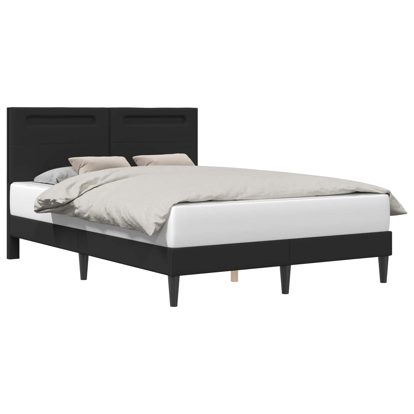 vidaXL Σκελετός Κρεβατιού με κεφαλάρι Μαύρο 120 x 200 cm Τεχνητό Δέρμα