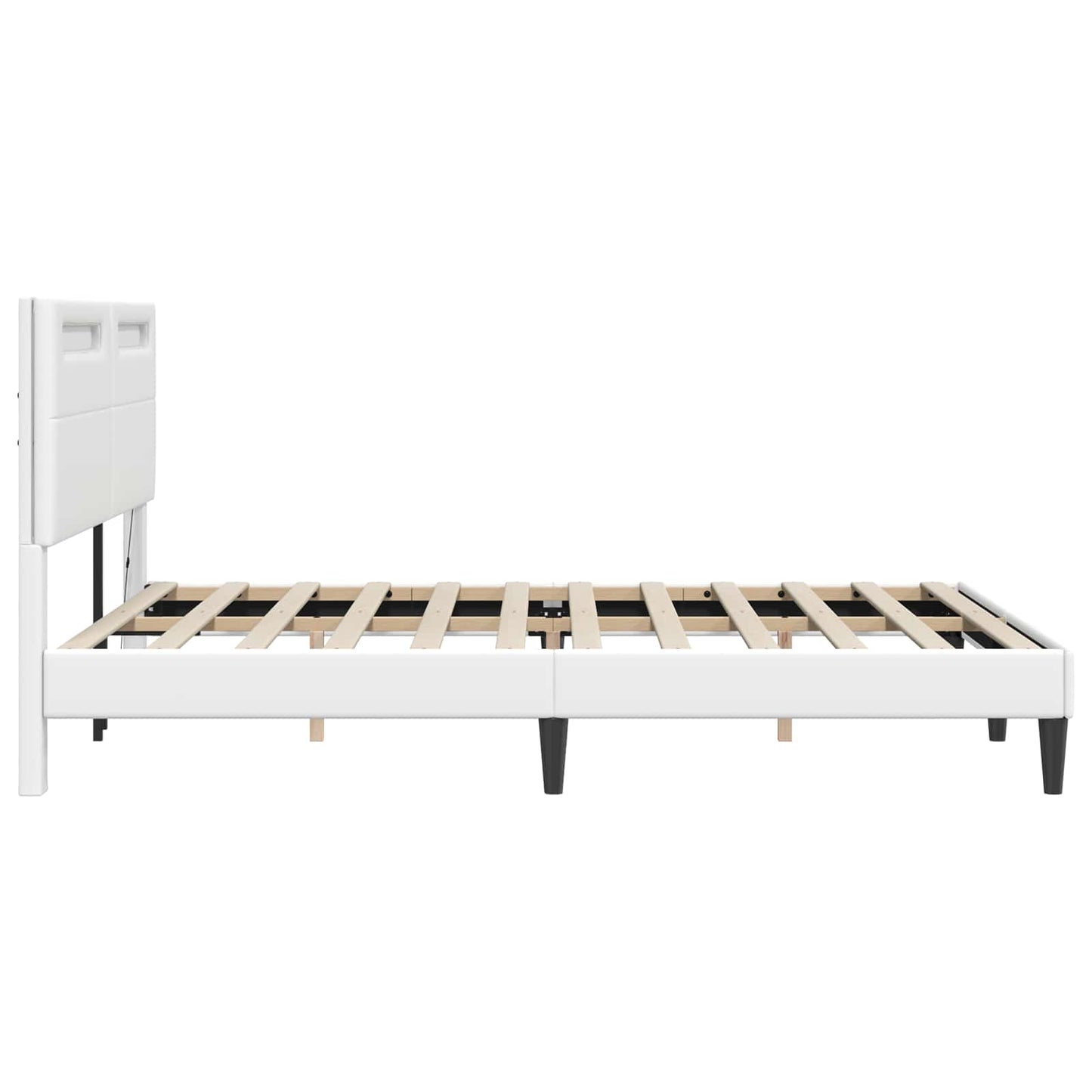 vidaXL Σκελετός Κρεβατιού με κεφαλάρι Λευκό 140 x 200 cm Τεχνητό Δέρμα