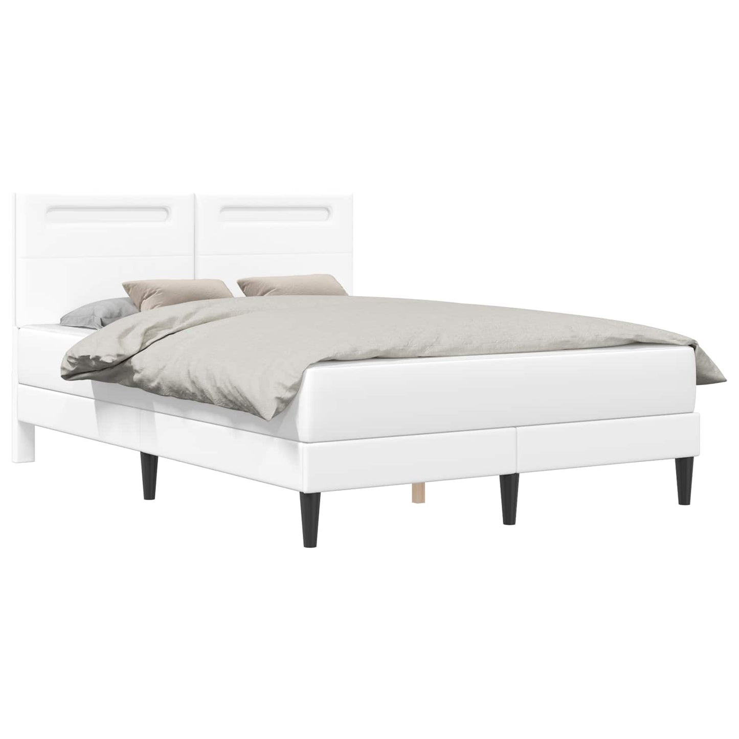 vidaXL Σκελετός Κρεβατιού με κεφαλάρι Λευκό 160 x 200 cm Τεχνητό Δέρμα