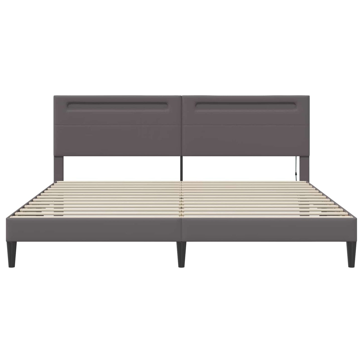 vidaXL Σκελετός Κρεβατιού με κεφαλάρι Γκρι 180 x 200 cm Τεχνητό Δέρμα