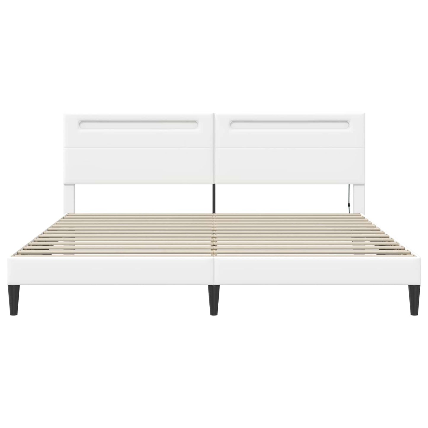 vidaXL Σκελετός Κρεβατιού με κεφαλάρι Λευκό 180 x 200 cm Τεχνητό Δέρμα