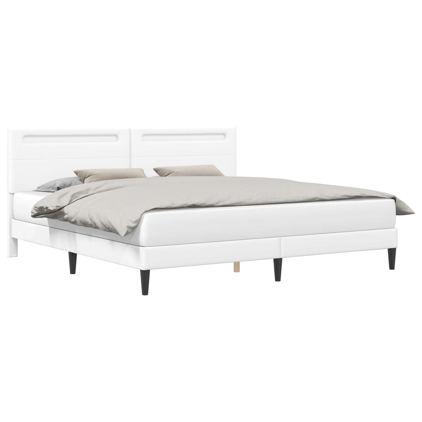 vidaXL Σκελετός Κρεβατιού με κεφαλάρι Λευκό 180 x 200 cm Τεχνητό Δέρμα