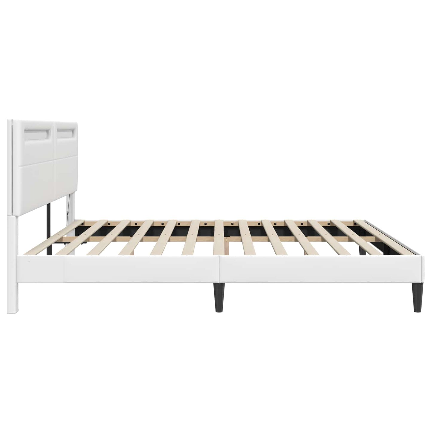 vidaXL Σκελετός Κρεβατιού με κεφαλάρι Λευκό 180 x 200 cm Τεχνητό Δέρμα