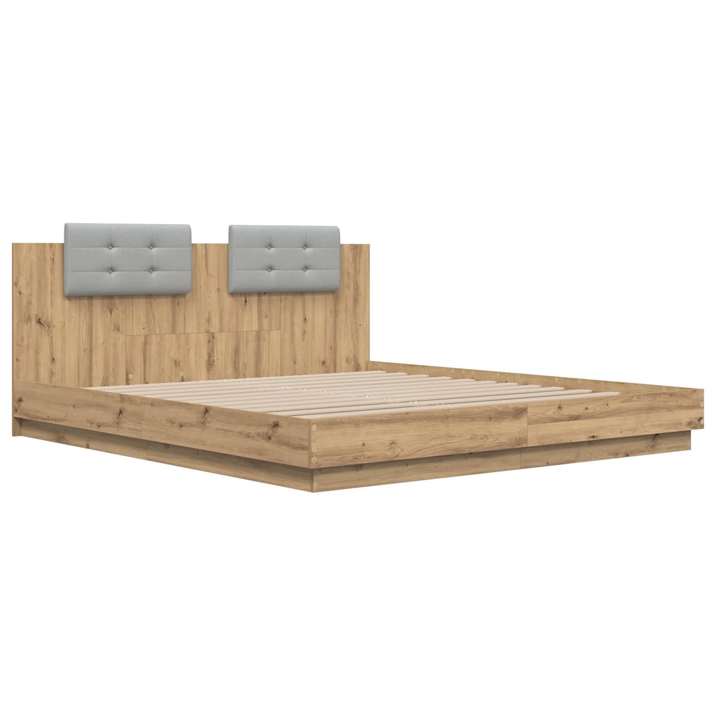 vidaXL Κρεβάτι με Κεφαλάρι Artisan Oak 200 x 200 cm Επεξεργασμένο ξύλο