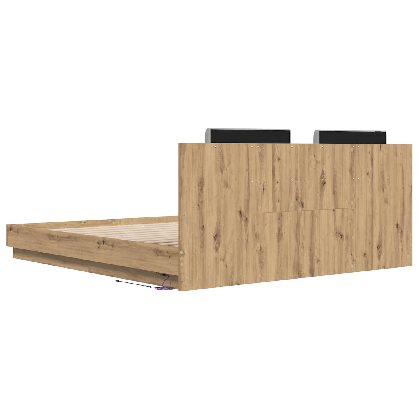 vidaXL Κρεβάτι με Κεφαλάρι Artisan Oak 200 x 200 cm Επεξεργασμένο ξύλο