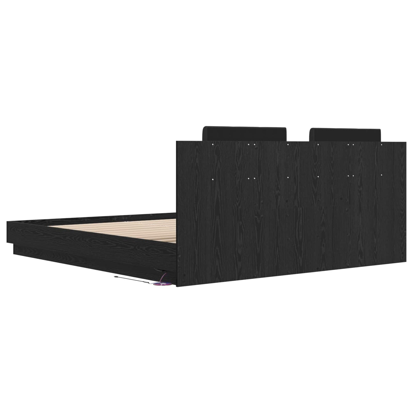 vidaXL Κρεβάτι με Κεφαλάρι Μαύρη Οξυά 200 x 200 cm Επεξεργασμένο ξύλο