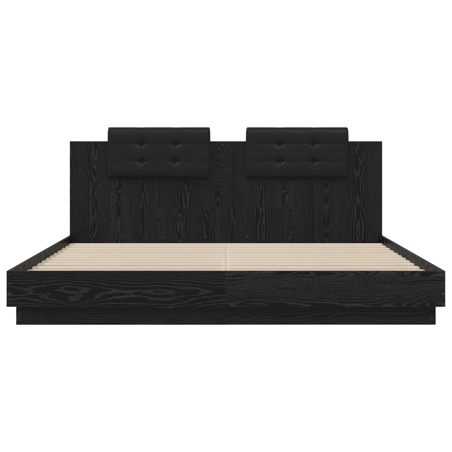 vidaXL Κρεβάτι με Κεφαλάρι Μαύρη Οξυά 200 x 200 cm Επεξεργασμένο ξύλο