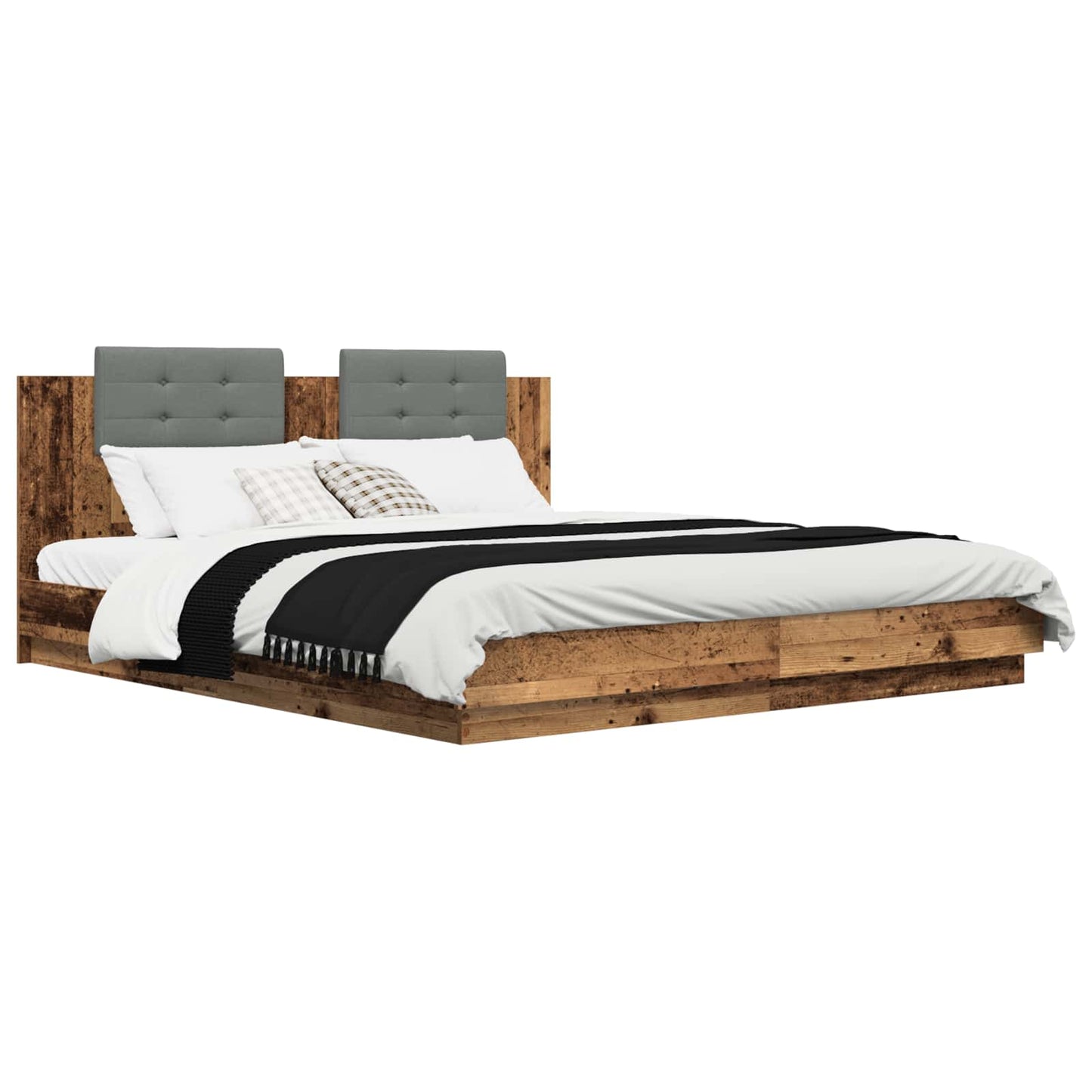vidaXL Κρεβάτι με Κεφαλάρι Παλιό Ξύλο 180 x 200 cm Επεξεργασμένο ξύλο