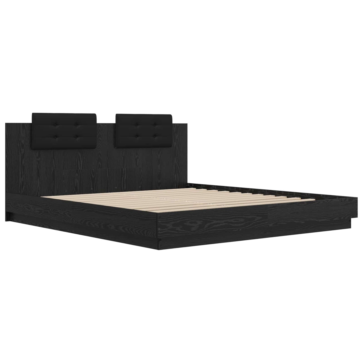 vidaXL Κρεβάτι με Κεφαλάρι Μαύρη Οξυά 180 x 200 cm Επεξεργασμένο ξύλο