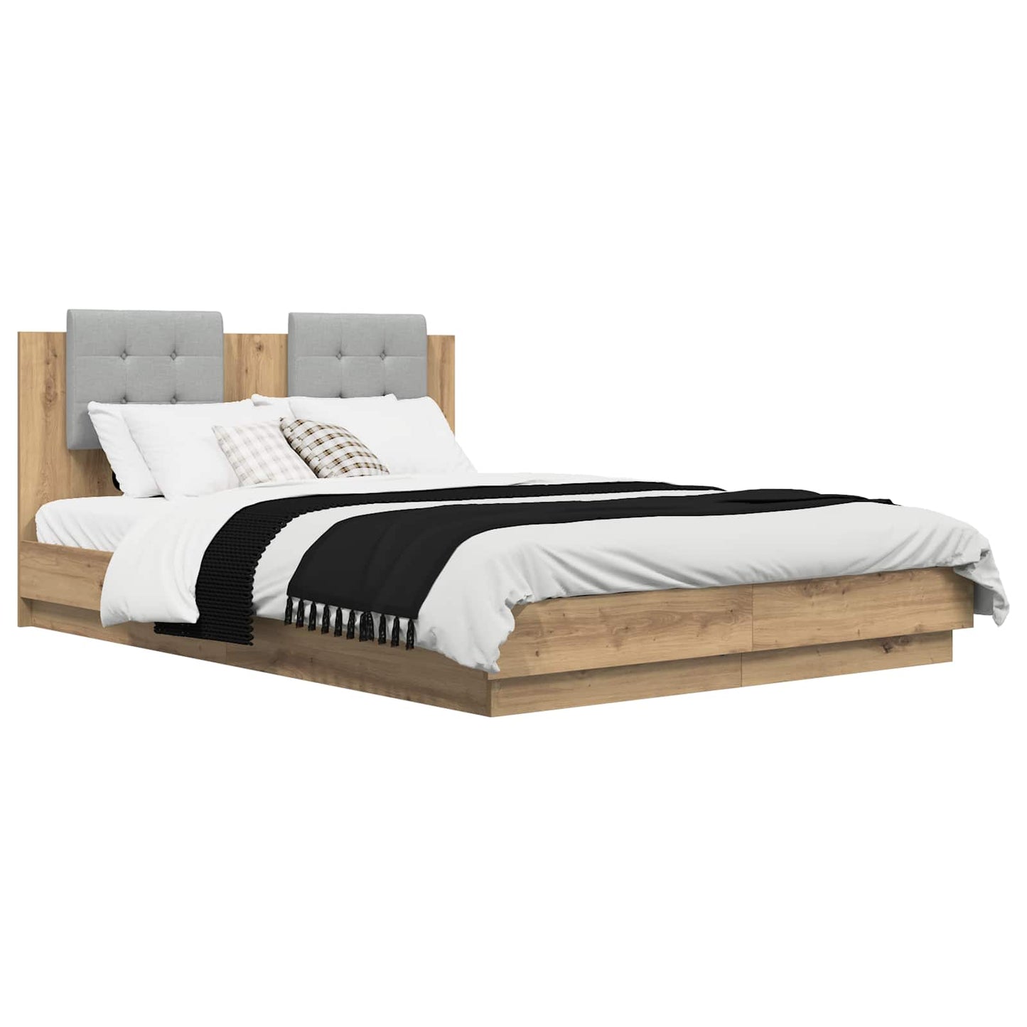 vidaXL Κρεβάτι με Κεφαλάρι Artisan Oak 160 x 200 cm Επεξεργασμένο ξύλο
