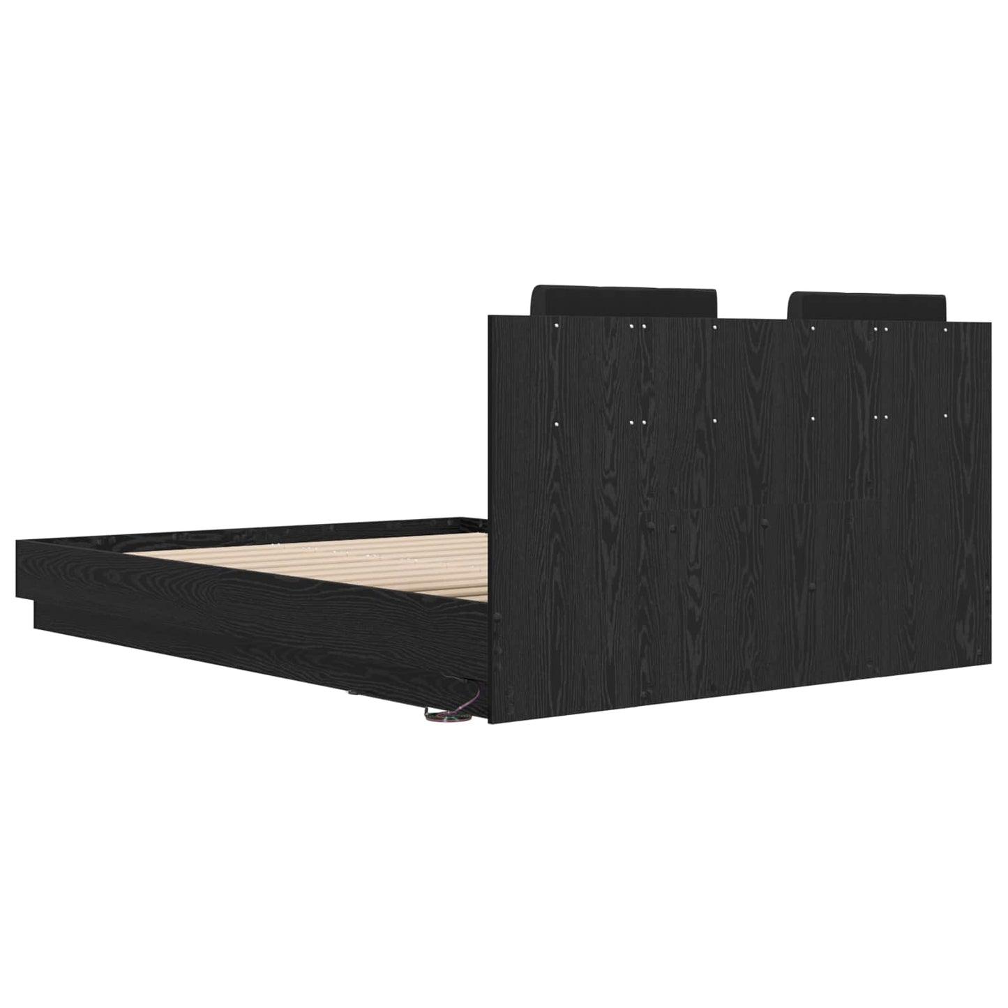vidaXL Κρεβάτι με Κεφαλάρι Μαύρη Οξυά 160 x 200 cm Επεξεργασμένο ξύλο