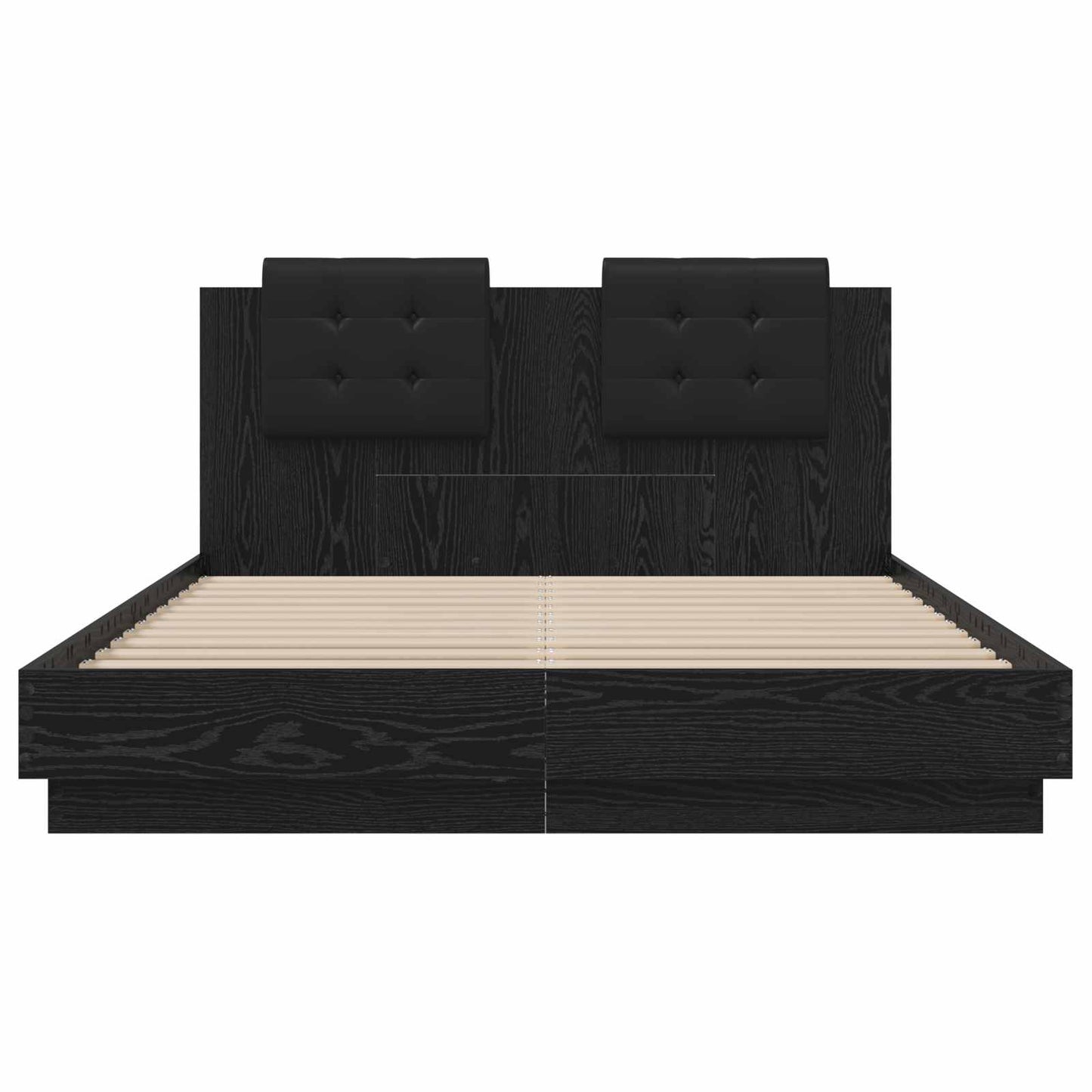 vidaXL Κρεβάτι με Κεφαλάρι Μαύρη Οξυά 160 x 200 cm Επεξεργασμένο ξύλο