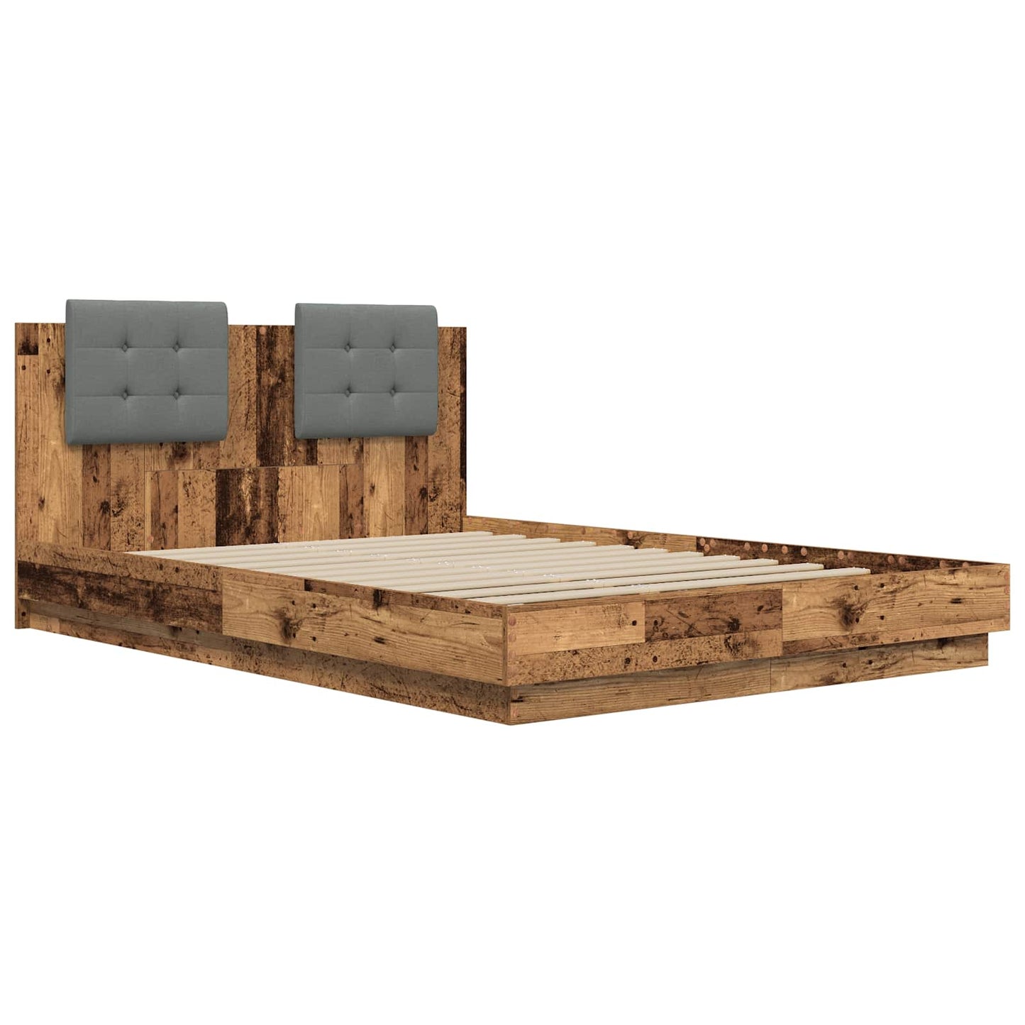 vidaXL Κρεβάτι με Κεφαλάρι Παλιό Ξύλο 150 x 200 cm Επεξεργασμένο ξύλο