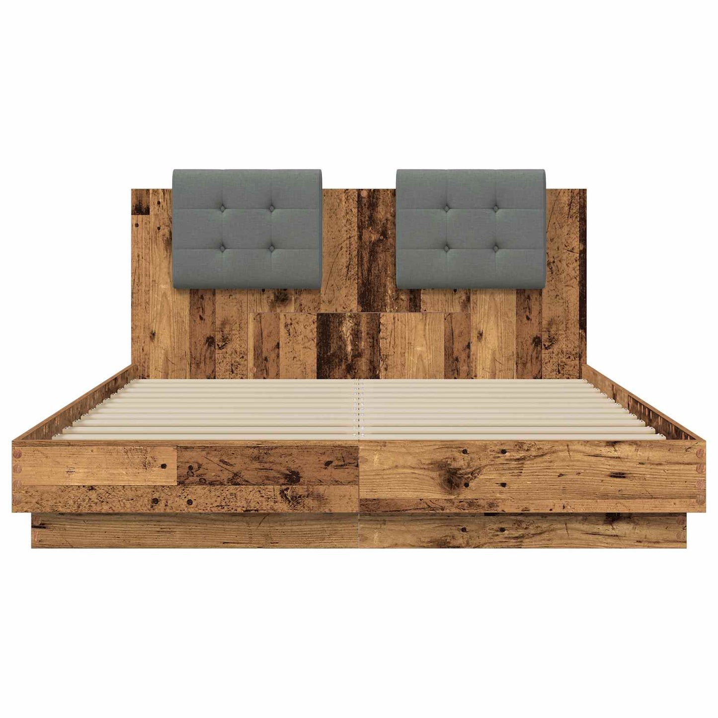 vidaXL Κρεβάτι με Κεφαλάρι Παλιό Ξύλο 150 x 200 cm Επεξεργασμένο ξύλο