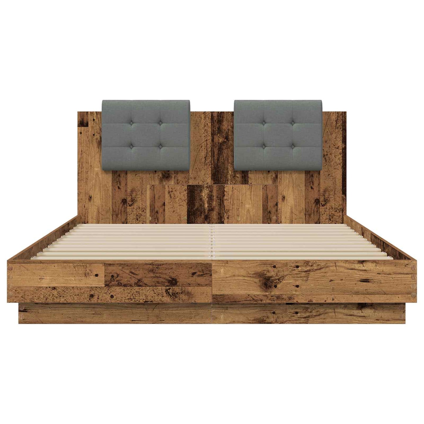 vidaXL Κρεβάτι με Κεφαλάρι Παλιό Ξύλο 140 x 200 cm Επεξεργασμένο ξύλο