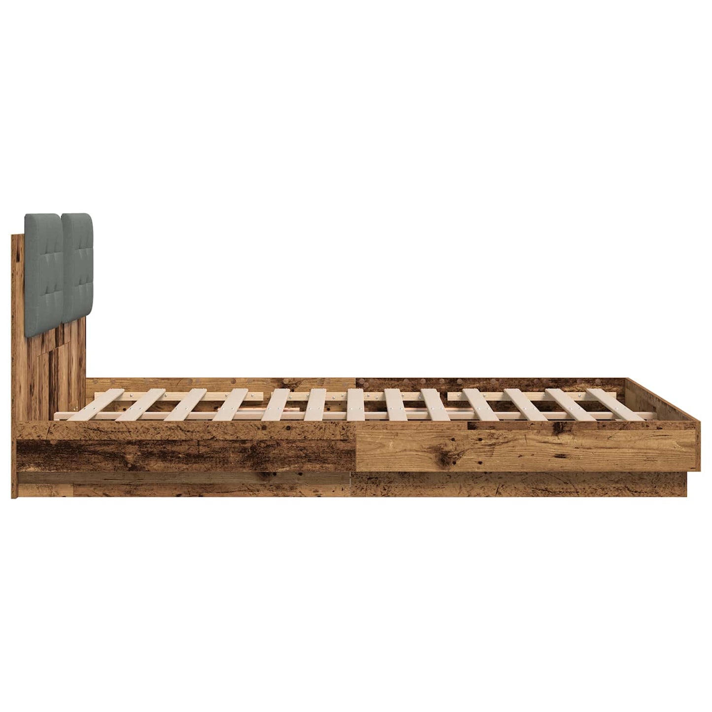 vidaXL Κρεβάτι με Κεφαλάρι Παλιό Ξύλο 140 x 200 cm Επεξεργασμένο ξύλο