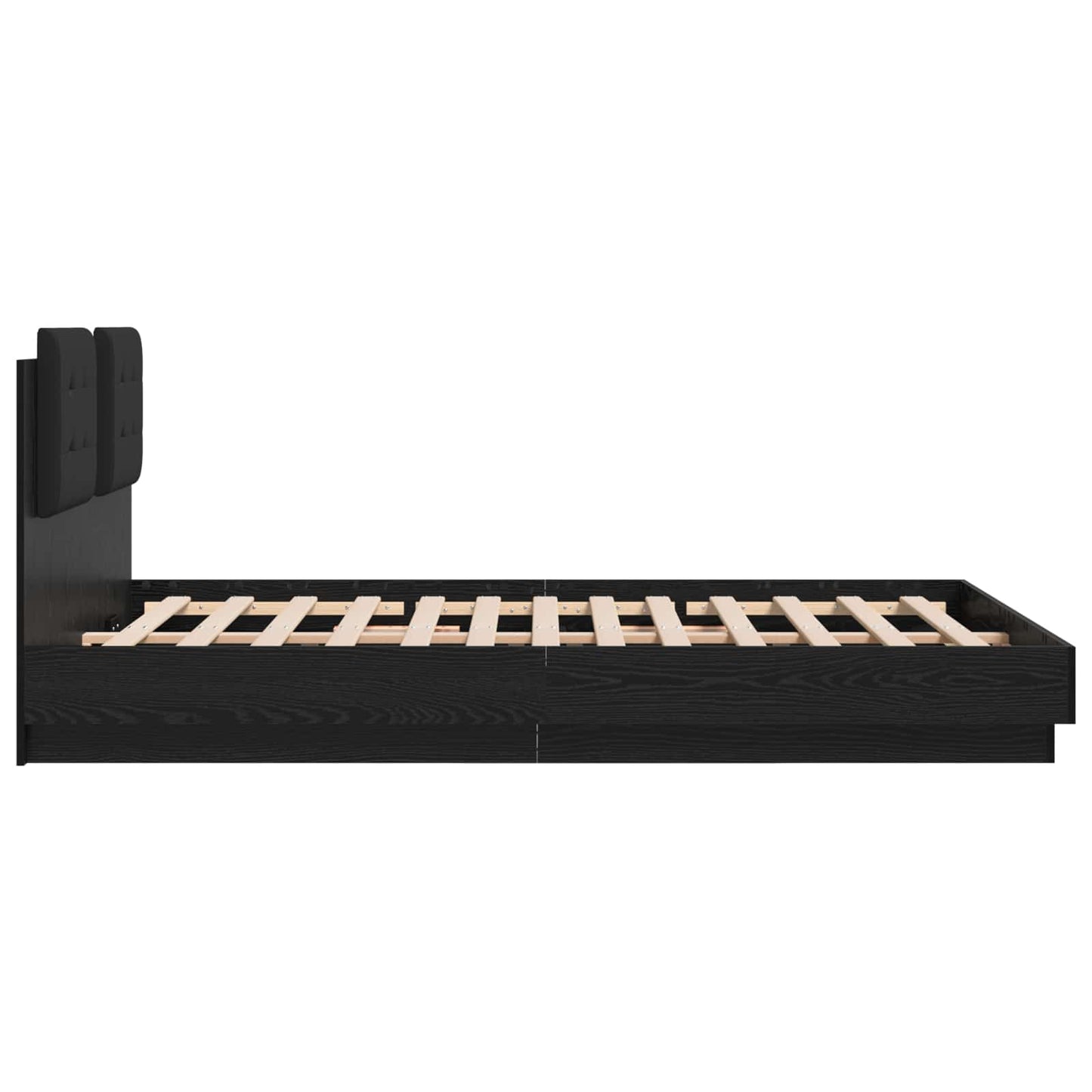 vidaXL Κρεβάτι με Κεφαλάρι Μαύρη Οξυά 140 x 200 cm Επεξεργασμένο ξύλο