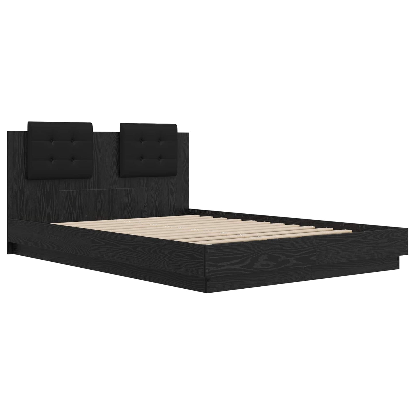 vidaXL Κρεβάτι με Κεφαλάρι Μαύρη Οξυά 120 x 200 cm Επεξεργασμένο ξύλο