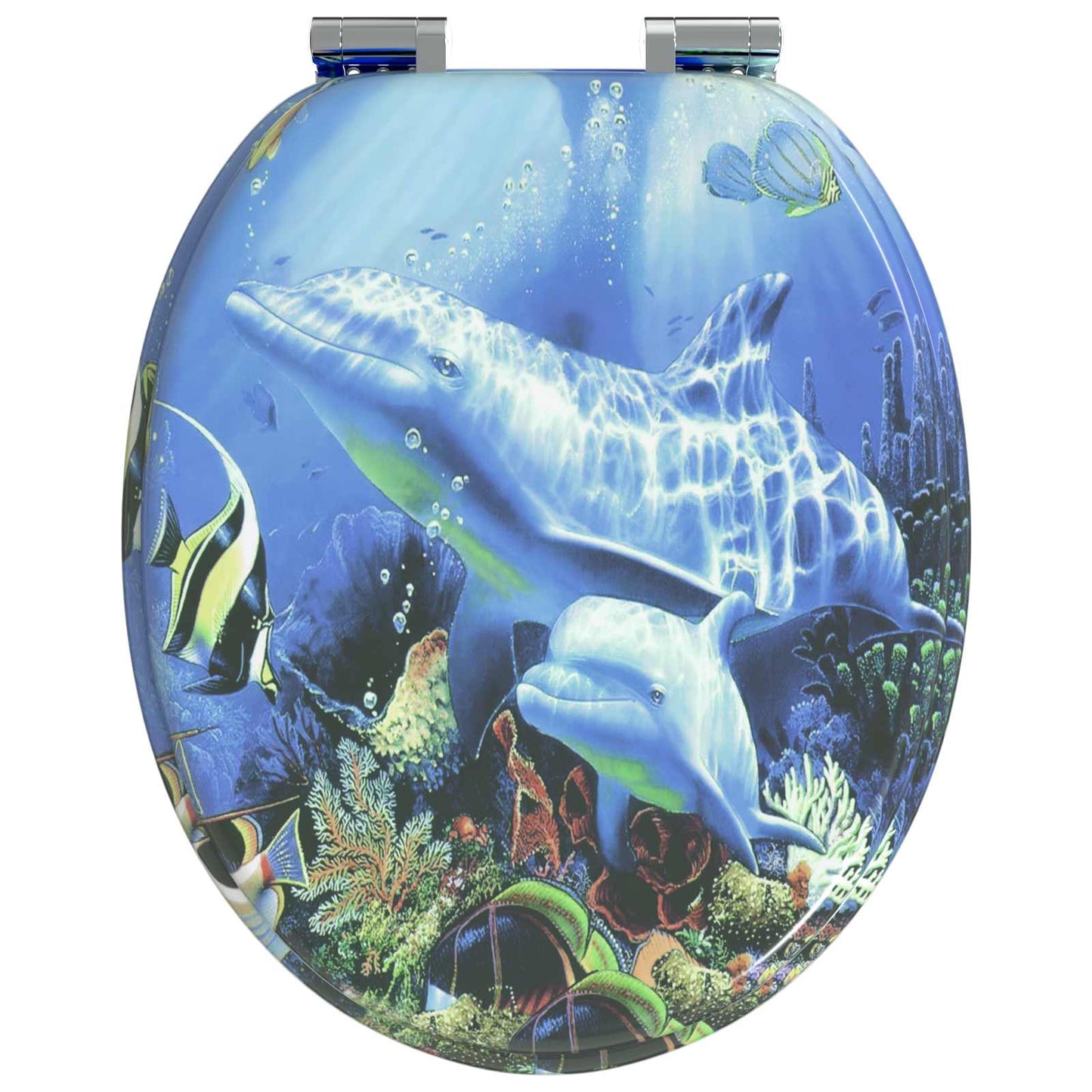 vidaXL Μαλακή κλειστή λεκάνη 2 τεμ. Μπλε 44 x 38 εκ. Πίνακας MDF