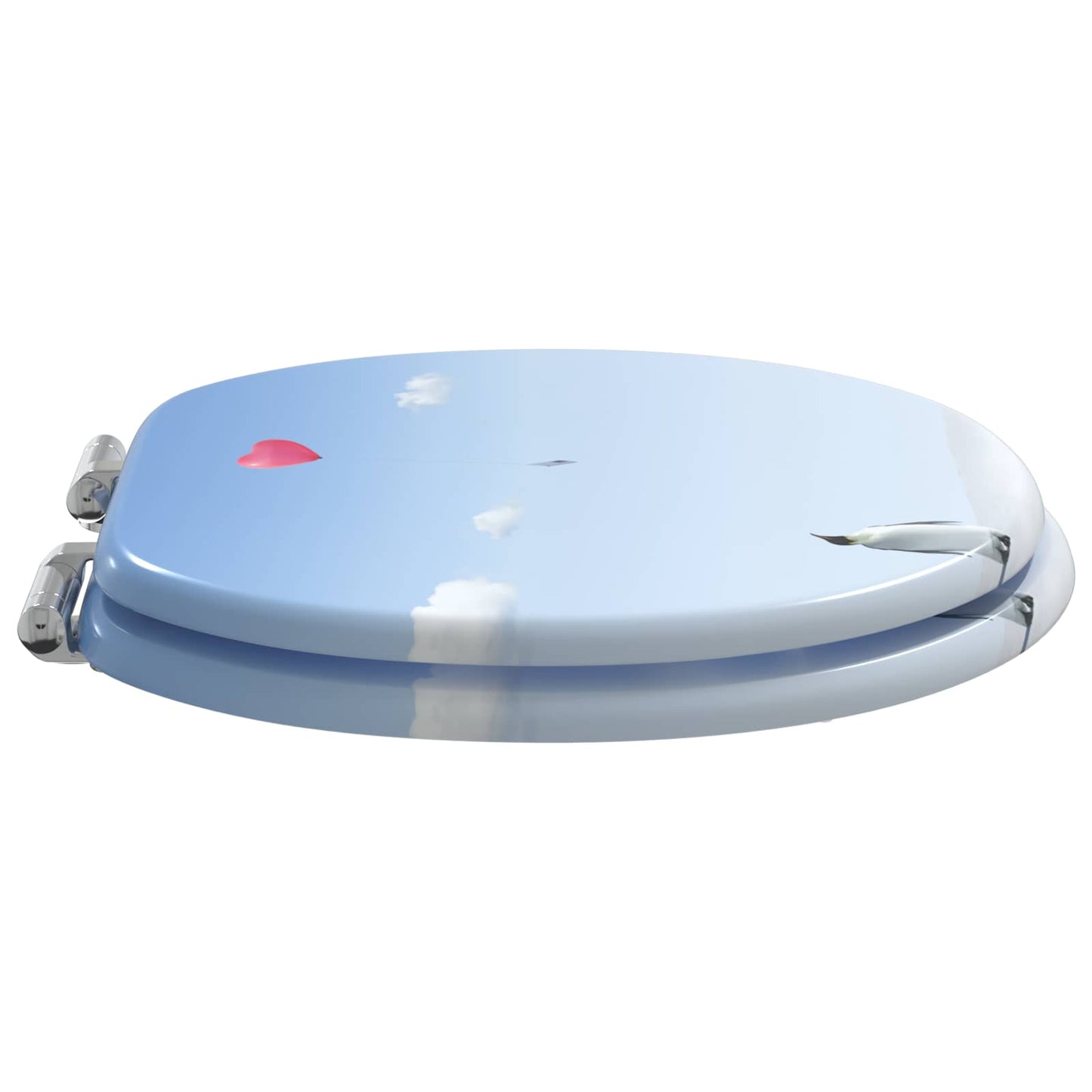 vidaXL Μαλακή κλειστή λεκάνη 2 τεμ. Μπλε 44 x 38 εκ. Πίνακας MDF