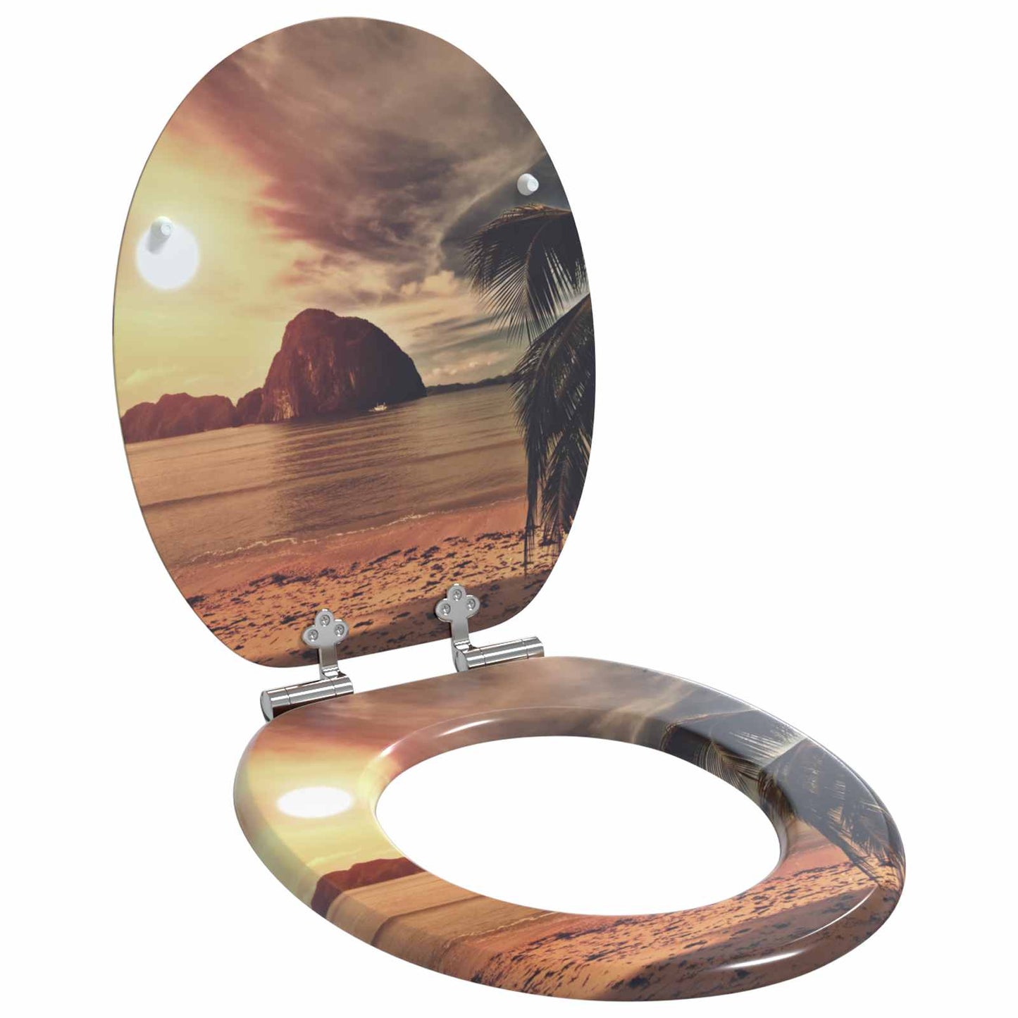 vidaXL Μαλακή κλειστή λεκάνη 2 pcs Πορτοκαλί 44 x 38 εκ. Πίνακας MDF