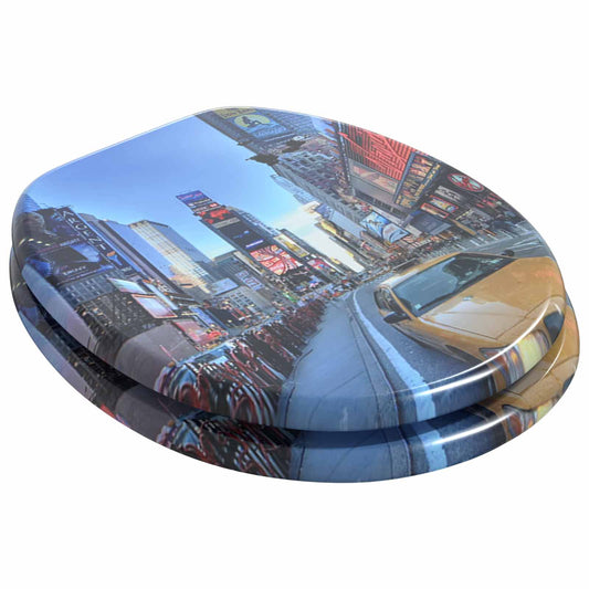 vidaXL Μαλακή κλειστή λεκάνη 2 τεμ. Γκρι 44 x 38 εκ. Πίνακας MDF