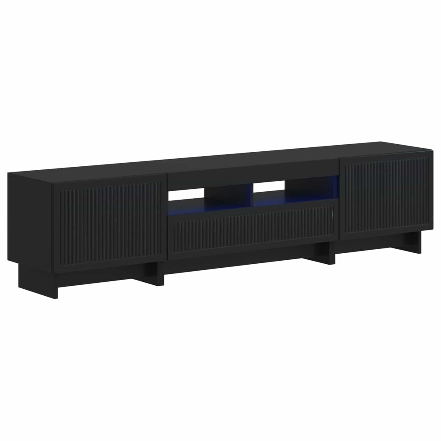 vidaXL 5 Τεμάχια LED Τηλεοπτικού Ντουλαπιού Μαύρο Επεξεργασμένο Ξύλο