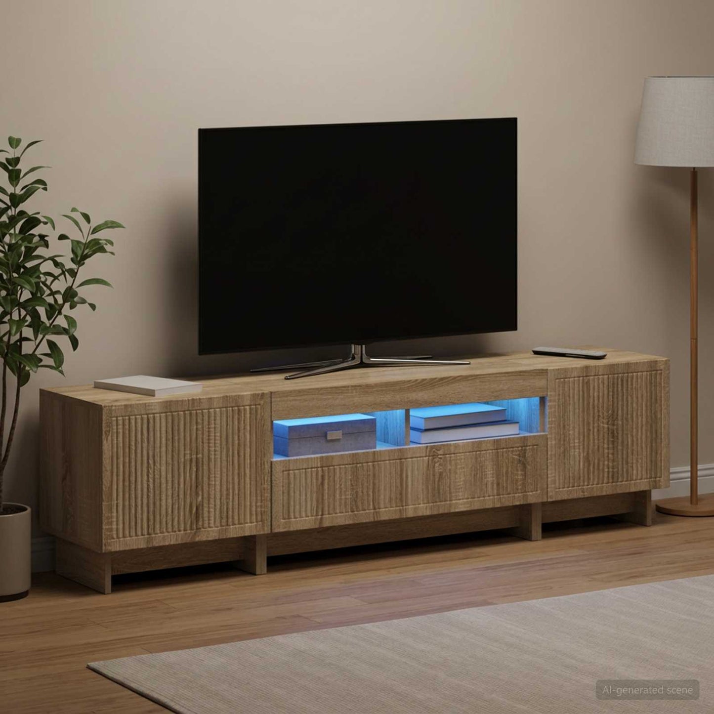 vidaXL 5 Τεμάχια LED Τηλεοπτικού Ντουλαπιού Sonoma Δρυς