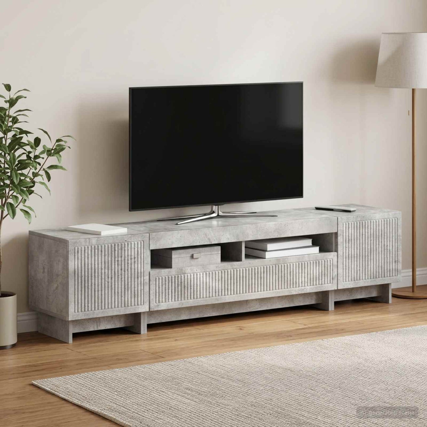 vidaXL 5 Τεμάχια LED Τηλεοπτικού Ντουλαπιού Γκρι Σκυροδέματος