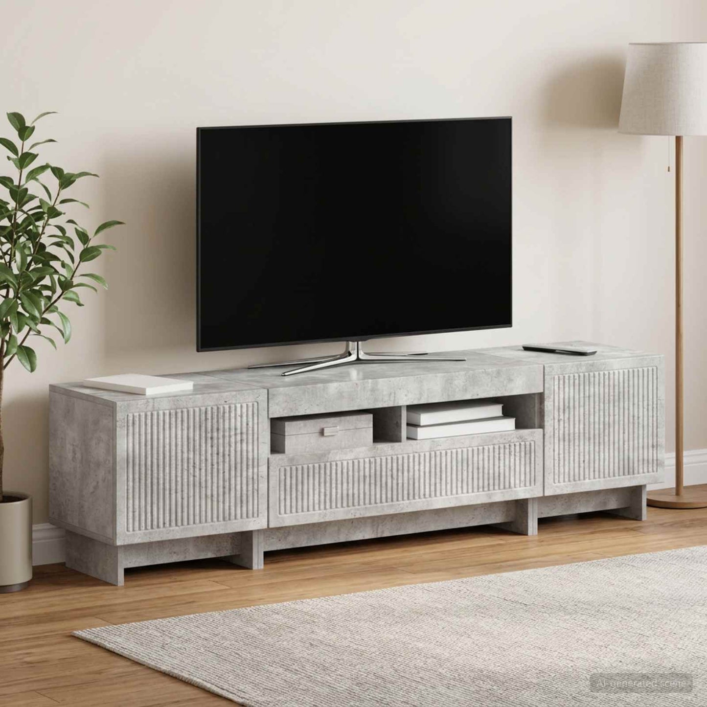 vidaXL 5 Τεμάχια LED Τηλεοπτικού Ντουλαπιού Γκρι Σκυροδέματος