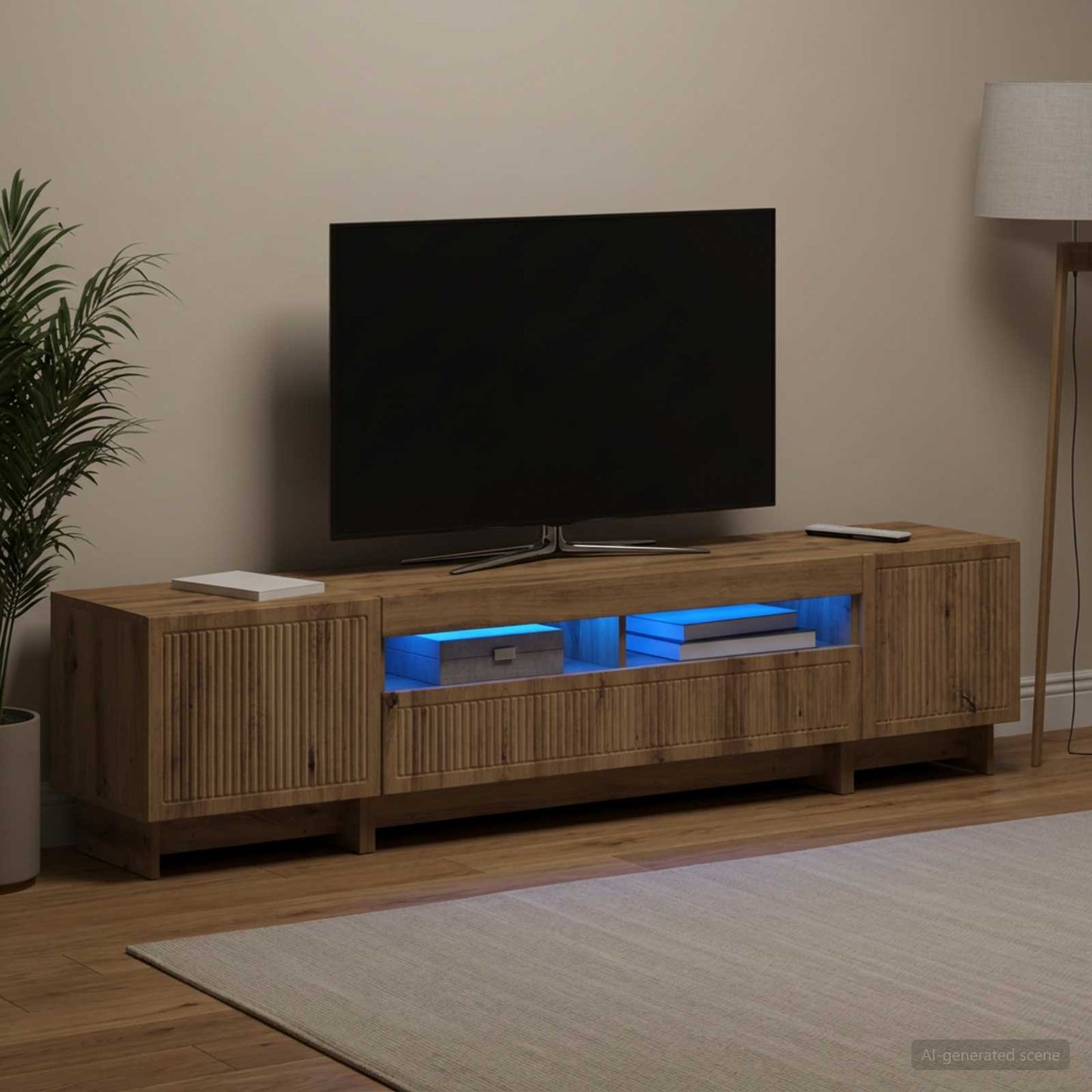 vidaXL 5 Τεμάχια LED Τηλεοπτικού Ντουλαπιού Artisan Δρυς