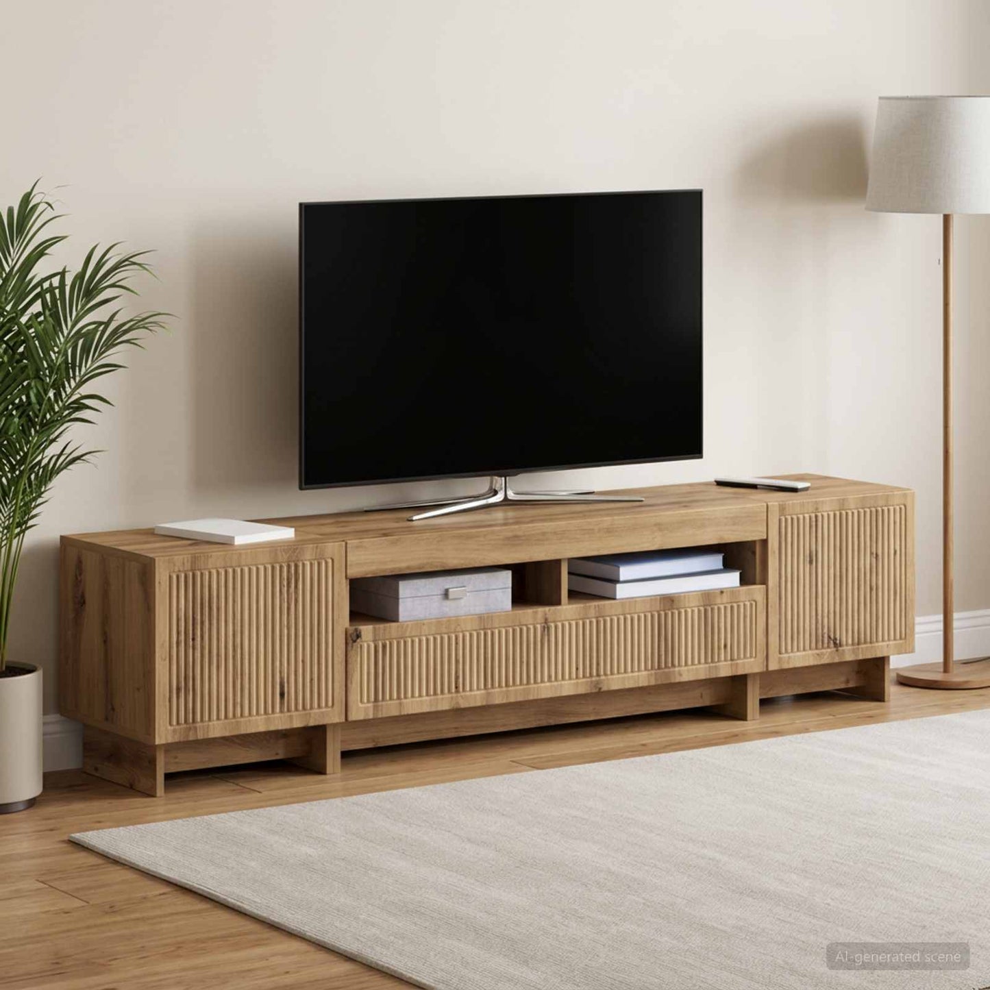 vidaXL 5 Τεμάχια LED Τηλεοπτικού Ντουλαπιού Artisan Δρυς