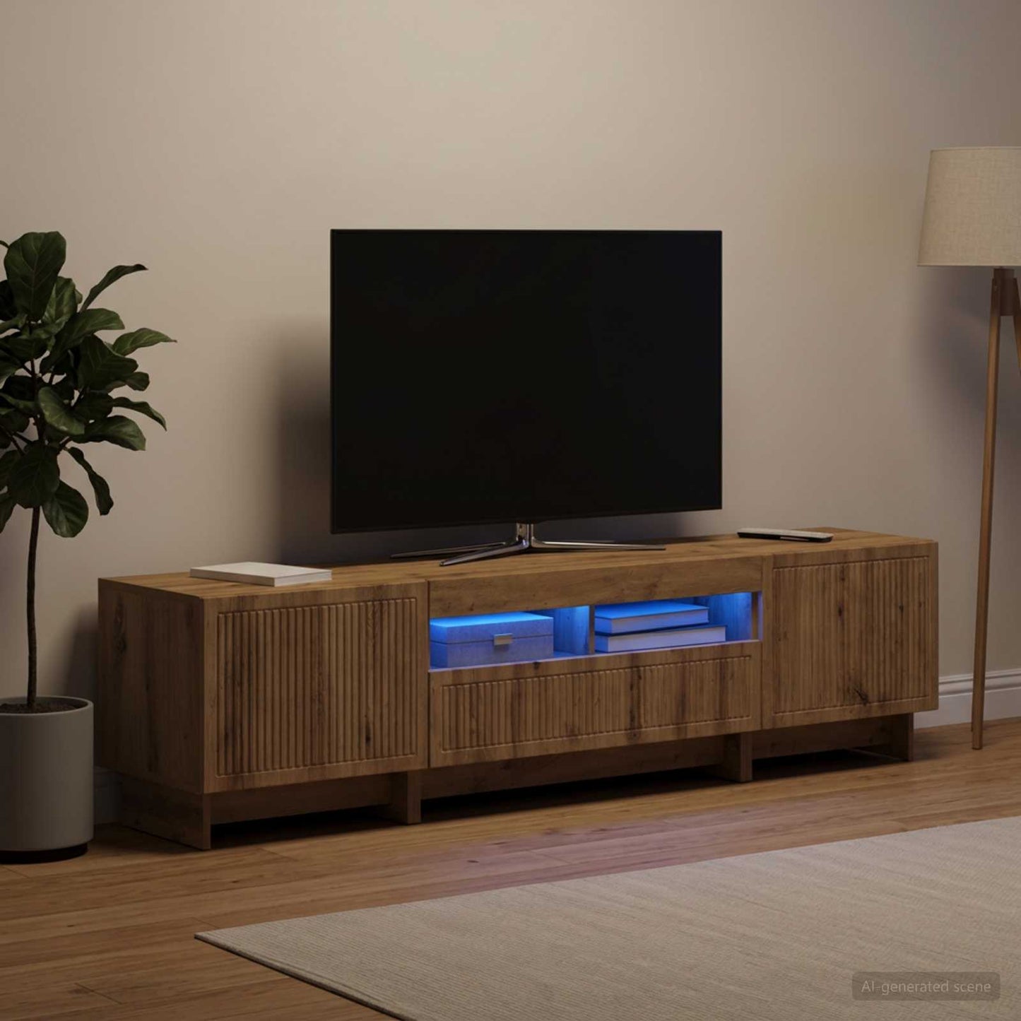 vidaXL 5 Τεμάχια LED Τηλεοπτικού Ντουλαπιού Artisan Δρυς