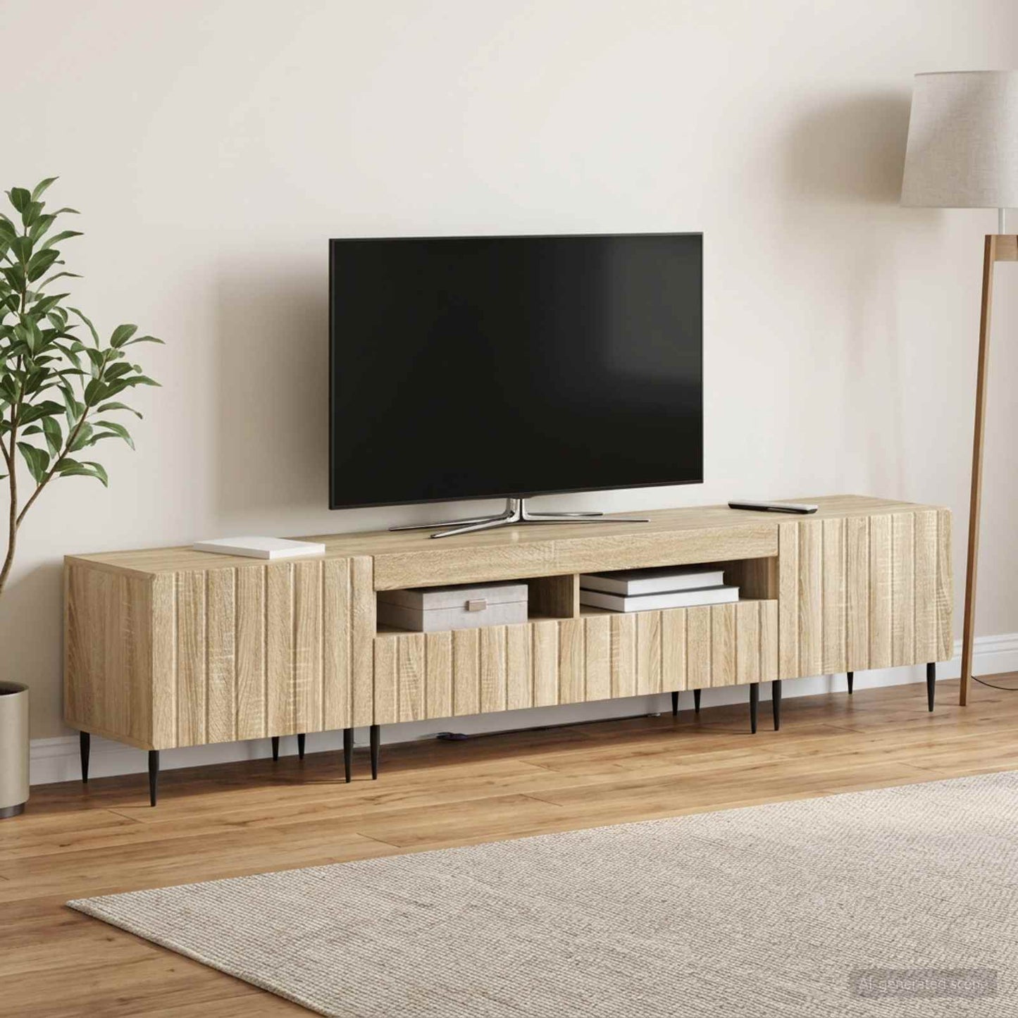 vidaXL 5 Τεμάχια LED Τηλεοπτικού Ντουλαπιού Sonoma Δρυς