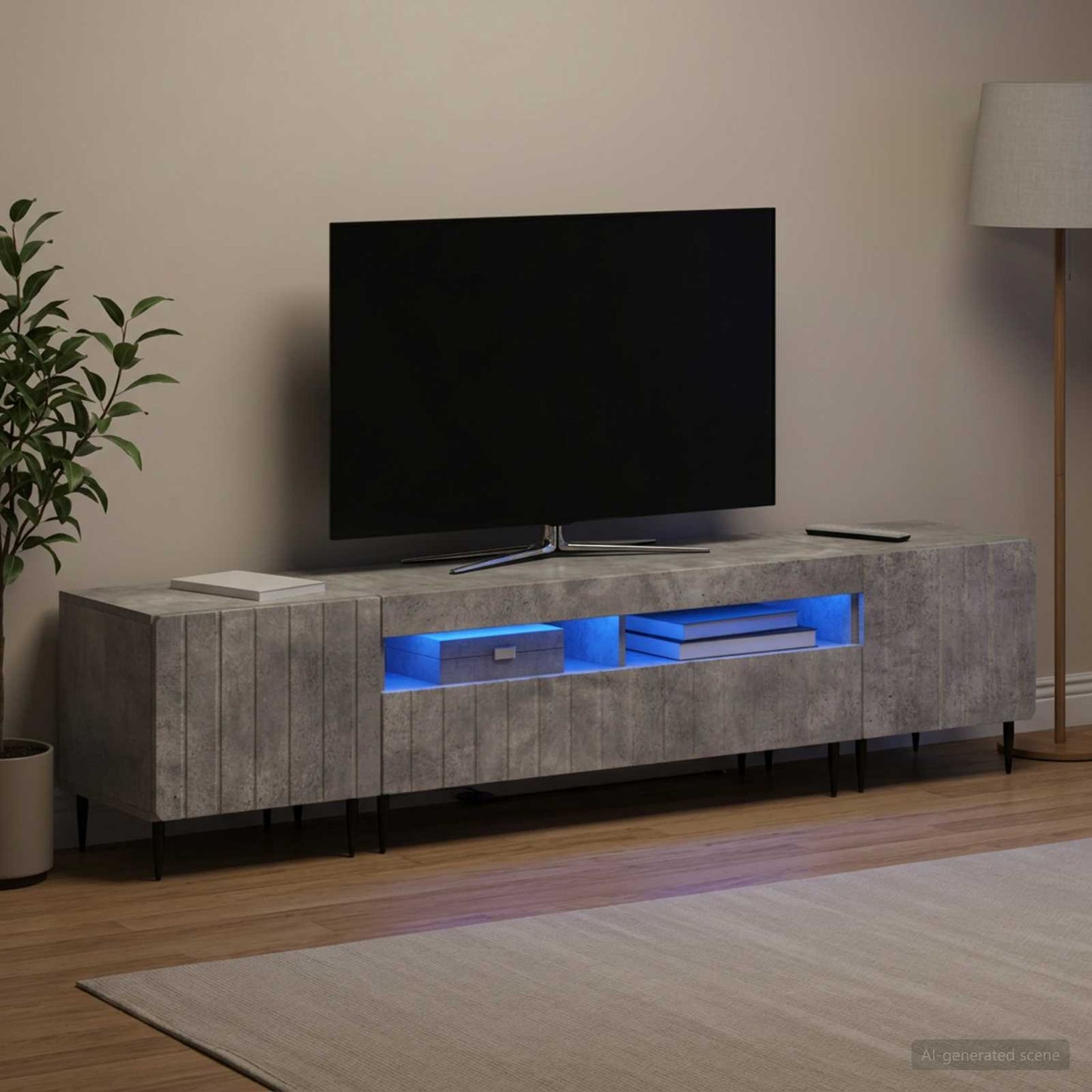 vidaXL 5 Τεμάχια LED Τηλεοπτικού Ντουλαπιού Γκρι Σκυροδέματος