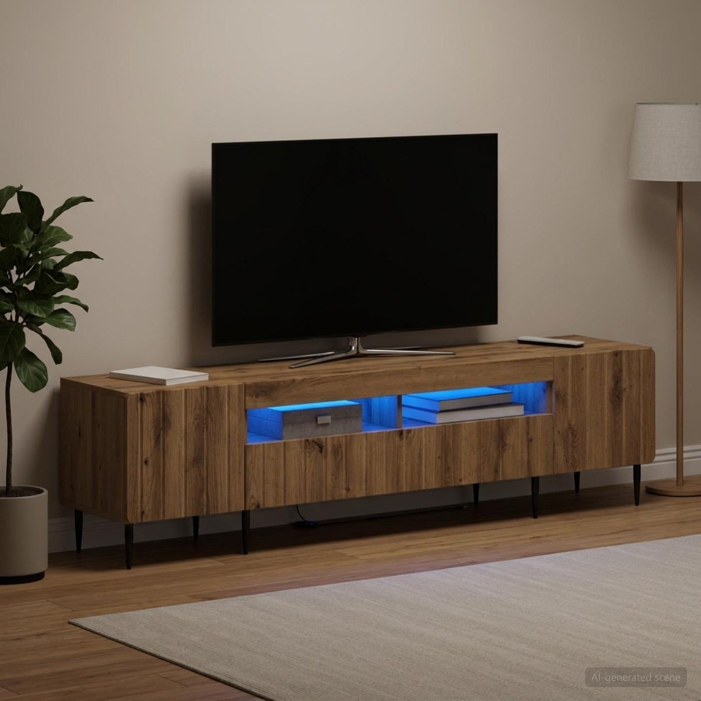 vidaXL 5 Τεμάχια LED Τηλεοπτικού Ντουλαπιού Artisan Δρυς