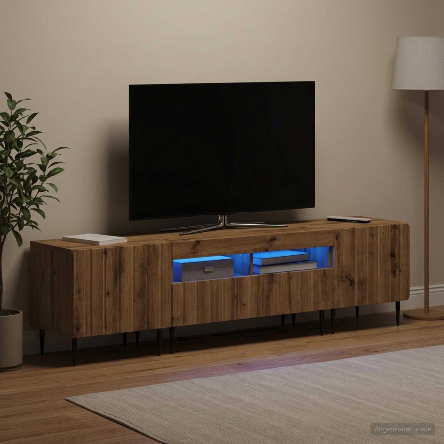 vidaXL 5 Τεμάχια LED Τηλεοπτικού Ντουλαπιού Artisan Δρυς