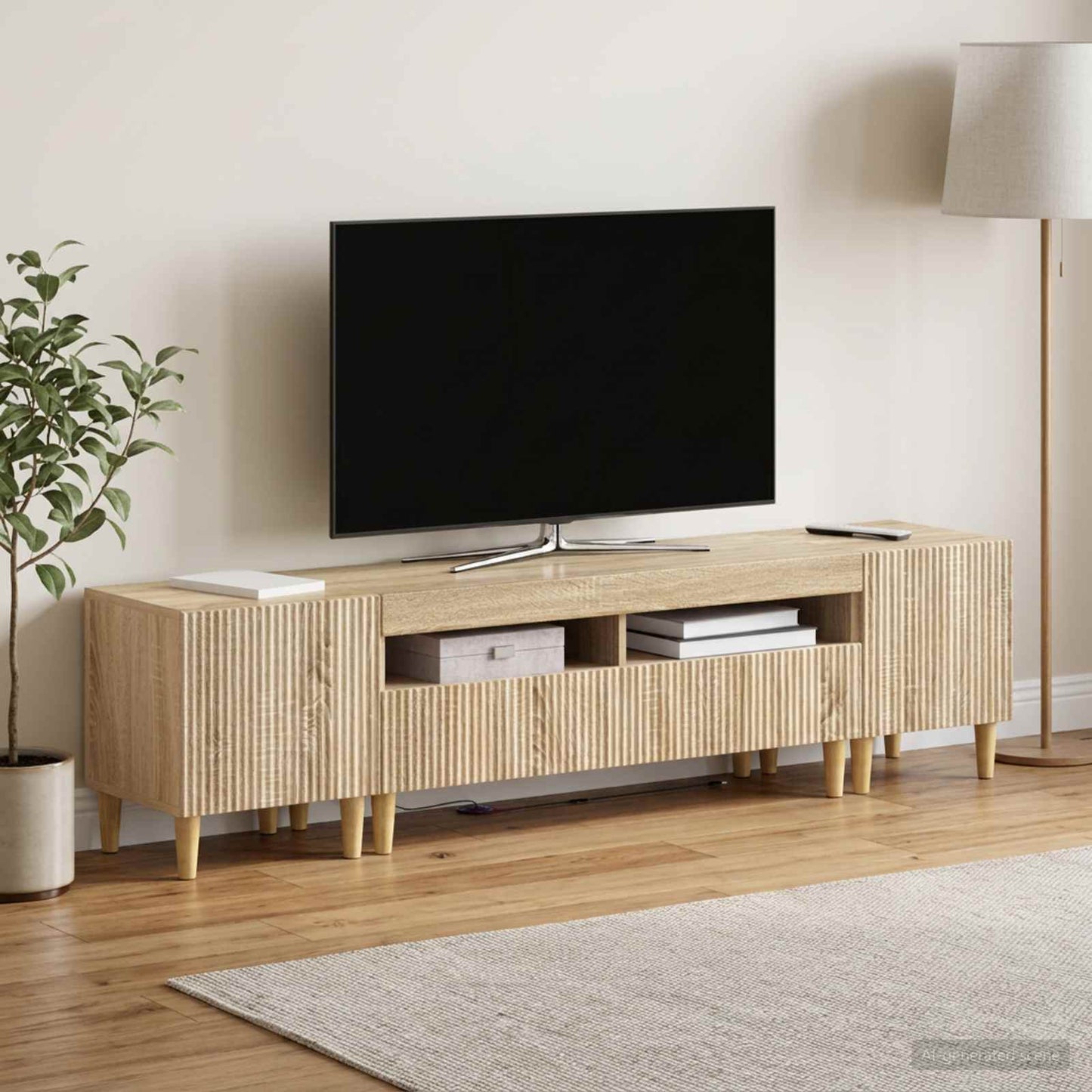 vidaXL 5 Τεμάχια LED Τηλεοπτικού Ντουλαπιού Sonoma Δρυς