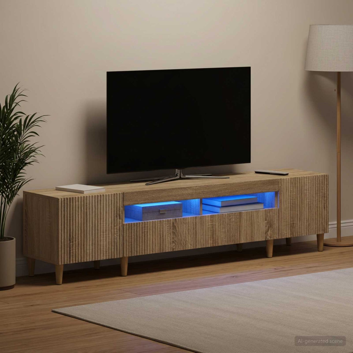 vidaXL 5 Τεμάχια LED Τηλεοπτικού Ντουλαπιού Sonoma Δρυς